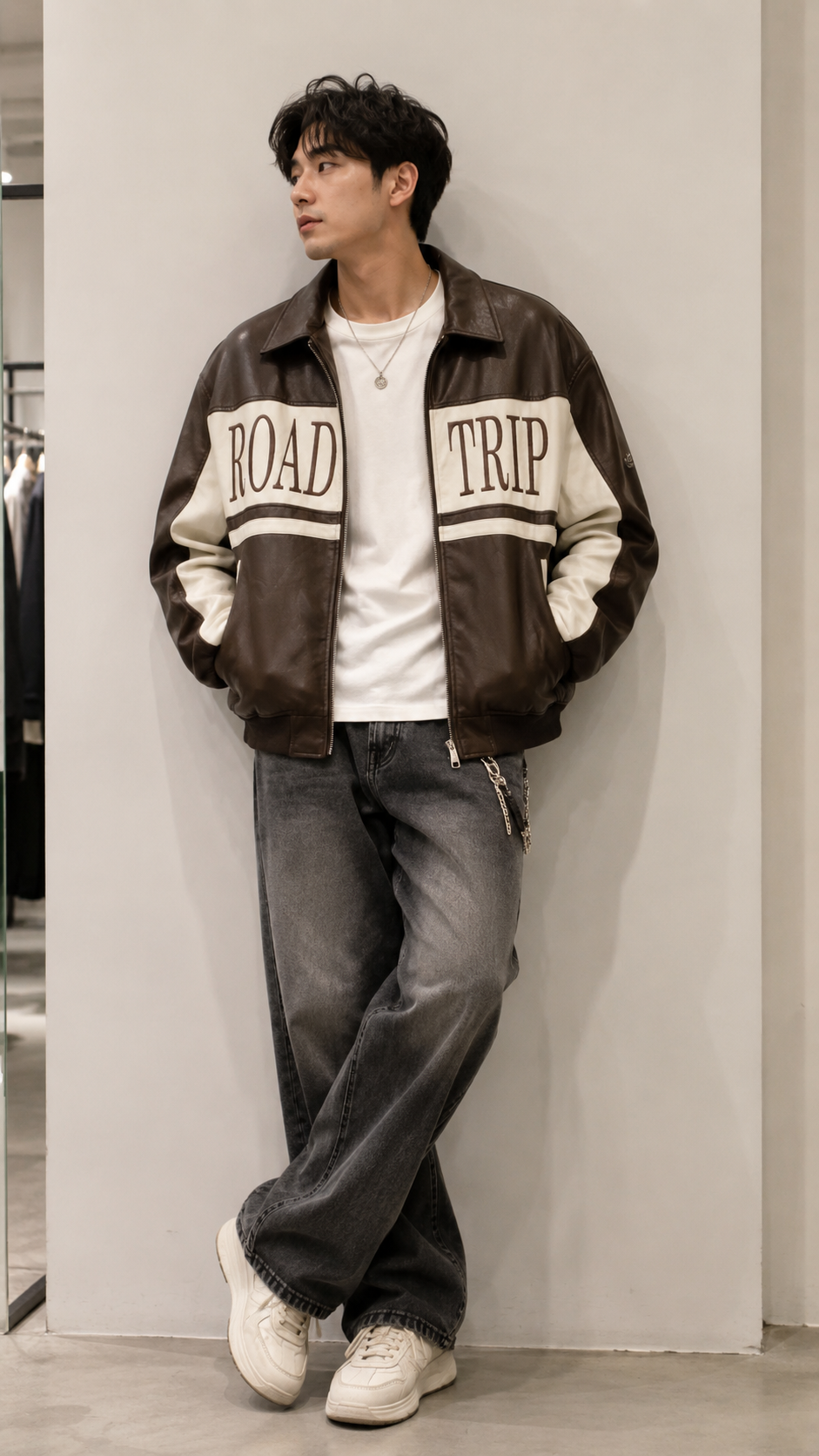 Road Trip Vintage Leather Bomber Jacket Road Trip Vintage Leather Bomber Jacket