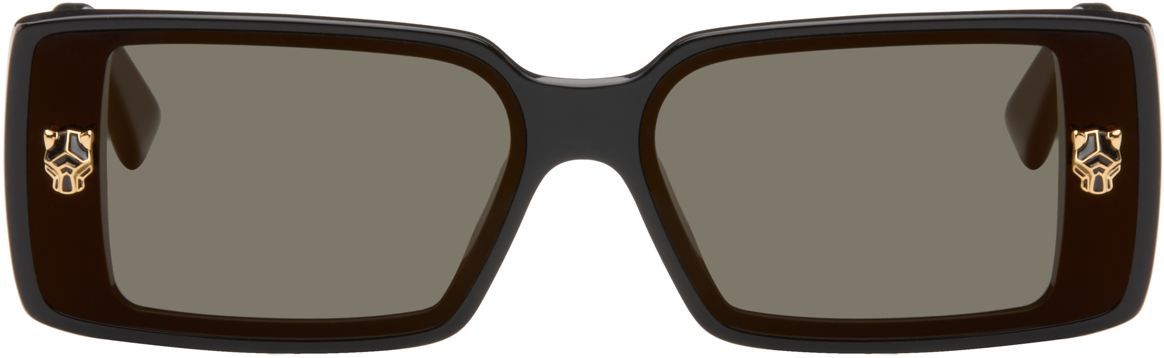 Cartier Black 'Panthère de Cartier' Sunglasses