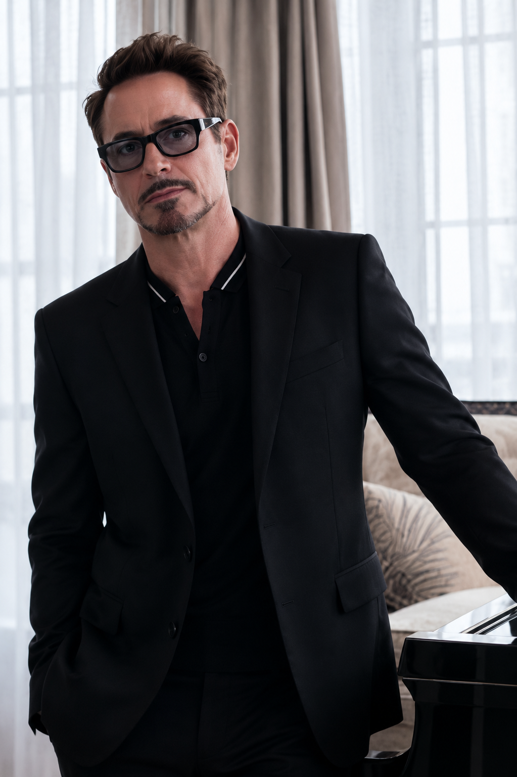 Robert Downey Jr. Him in Black 🔥😩