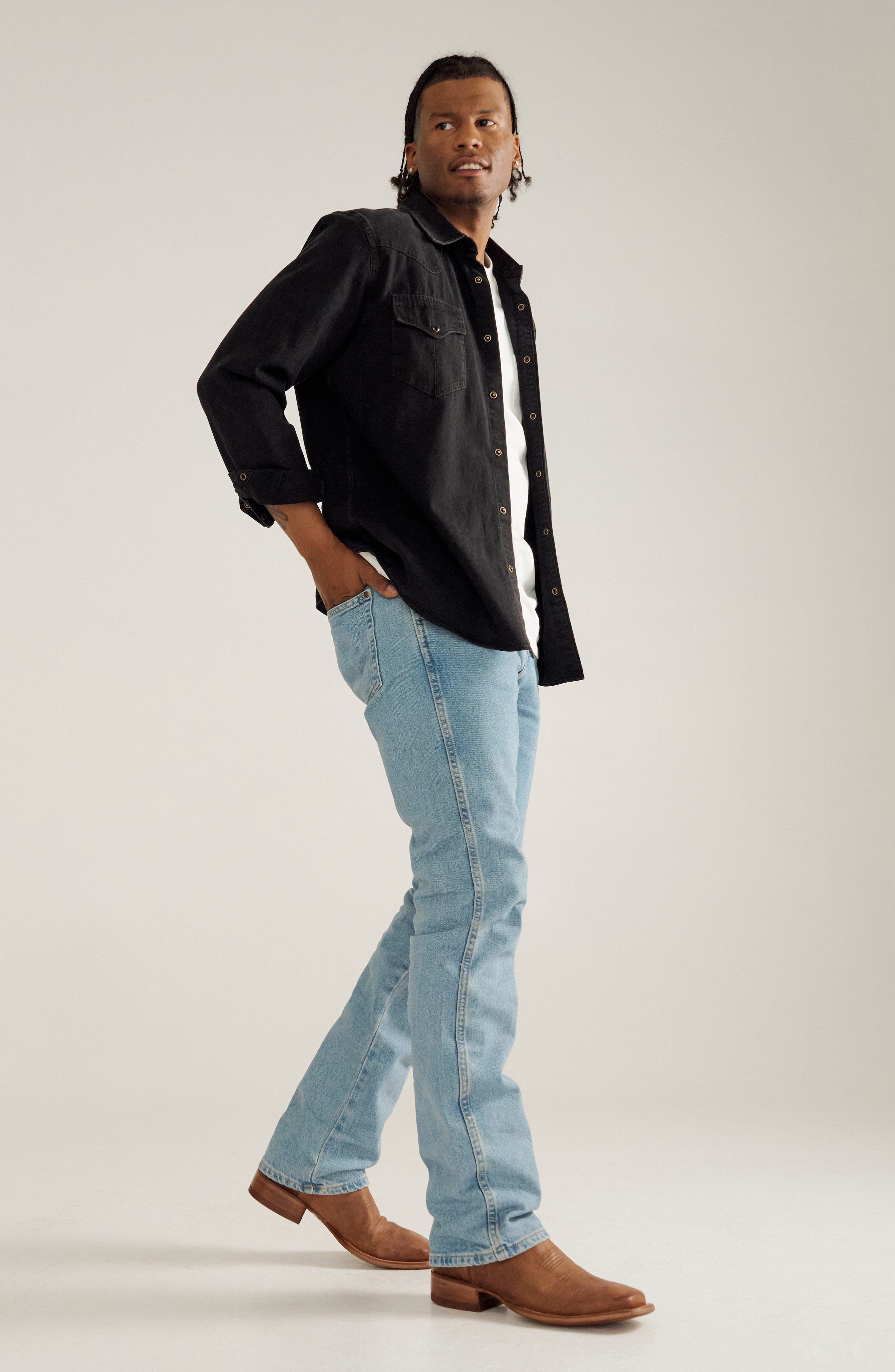 casual light brown western boots — pointed toe, Cuban heel, ankle height, smooth finish, pull-on style