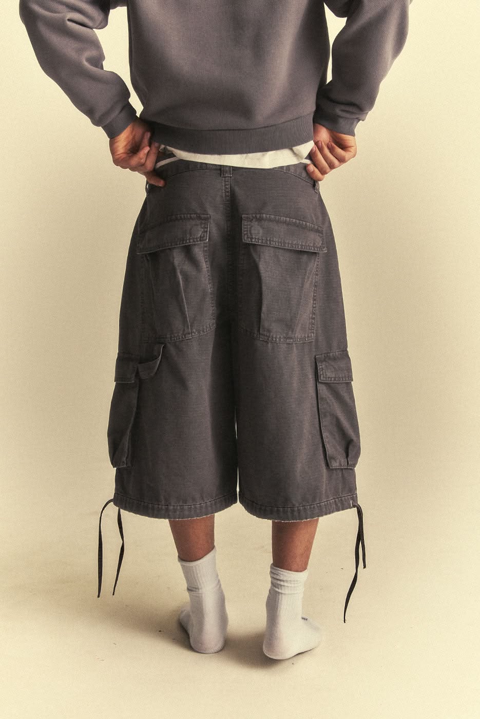 BAGGY CARGO SHORT - VINTAGE GREY / 34