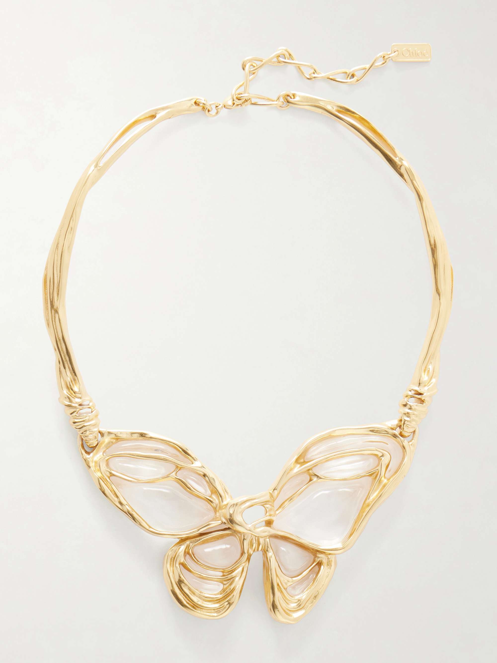 CHLOÉ A La Plage gold-tone and resin necklace - gold - One Size