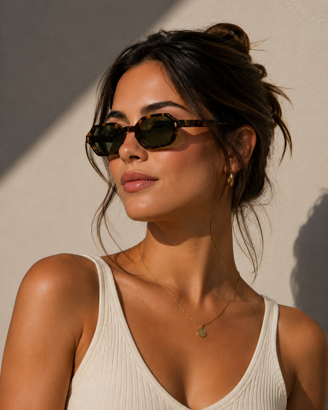 PASTL Tortoiseshell Sunglasses — Geometric Hexagonal Frames, Dark