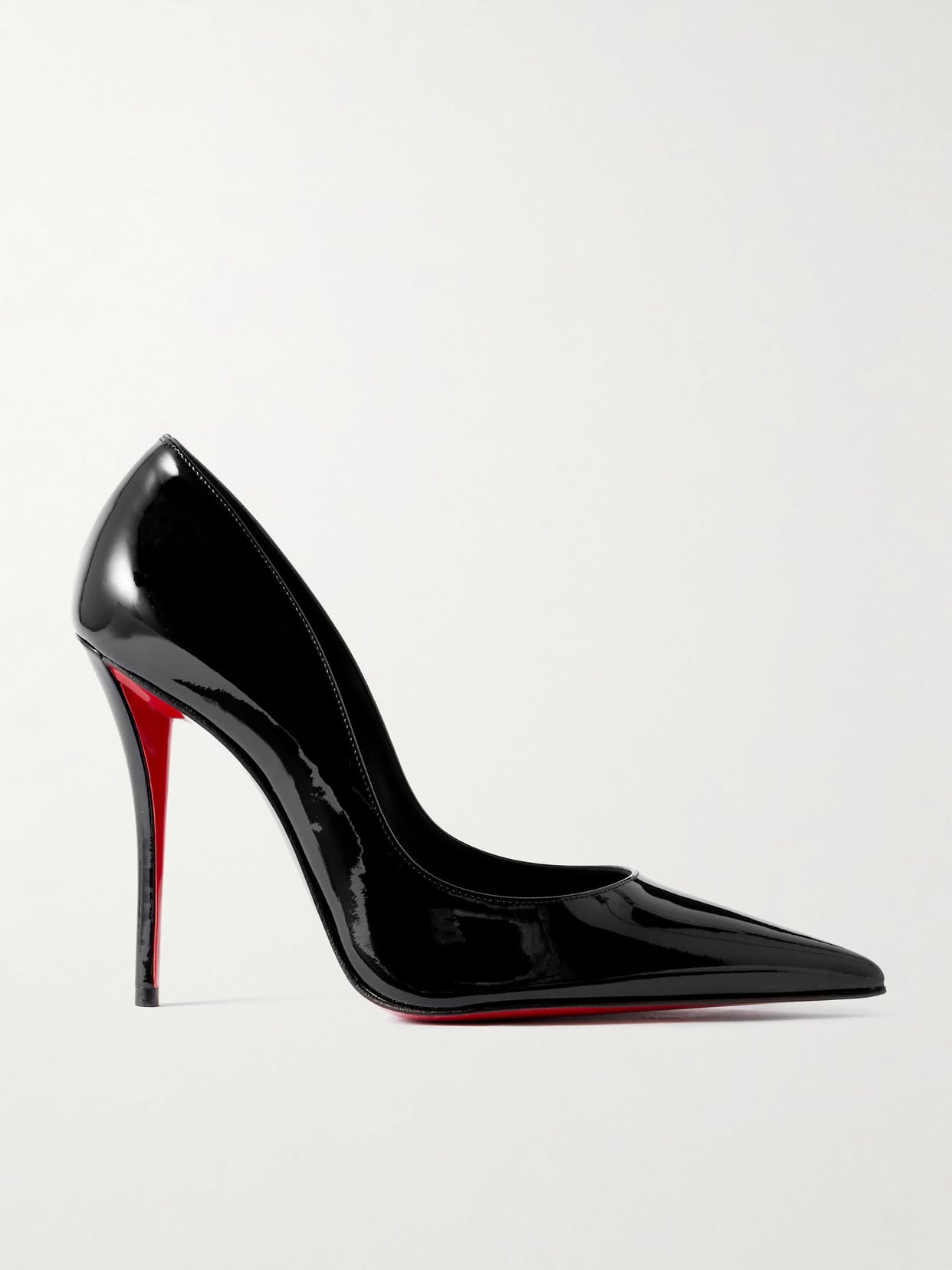 Christian Louboutin Black Patent Pumps — Pointed Toe, Stiletto Heel