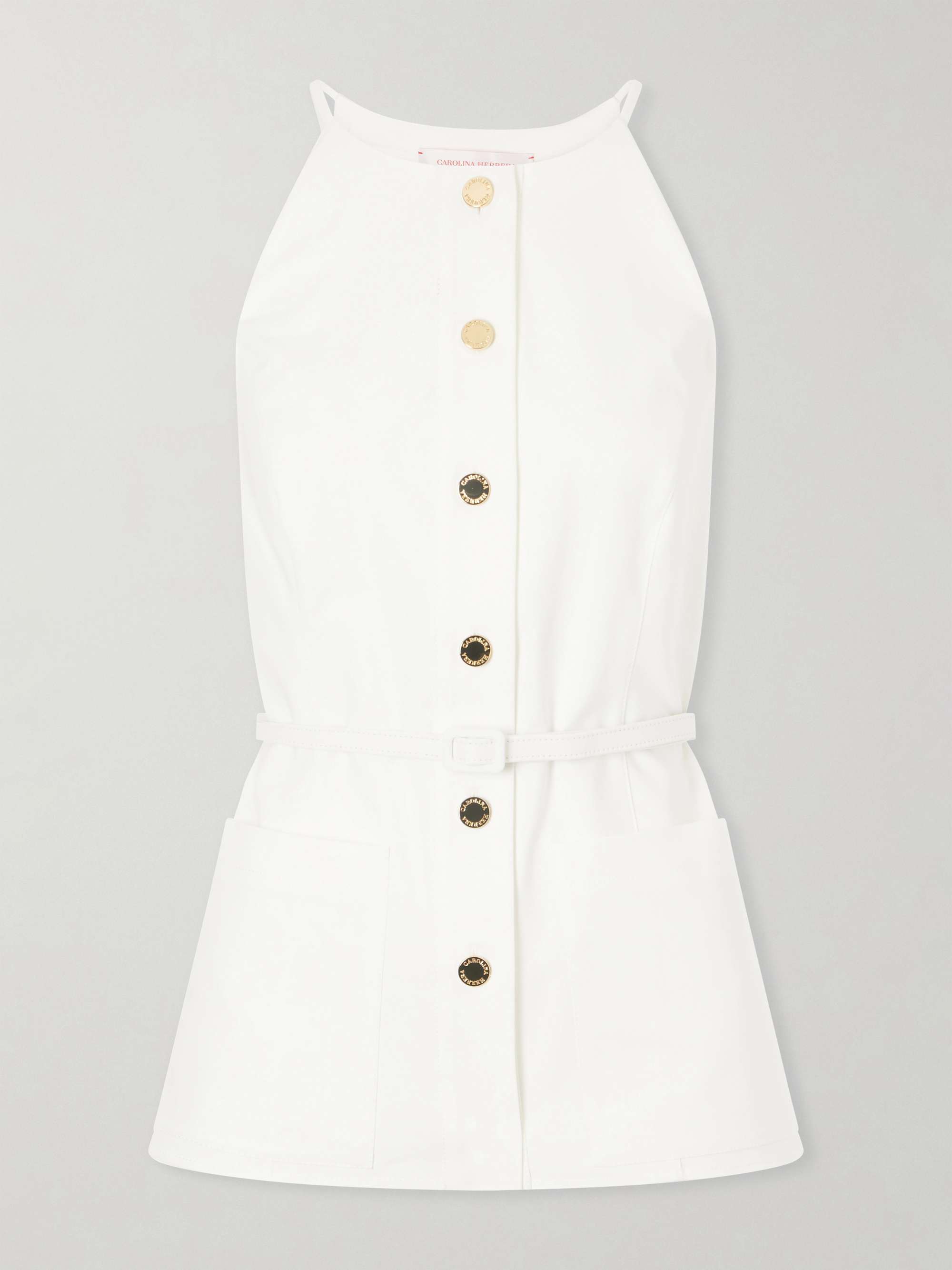 CAROLINA HERRERA Belted cotton-blend blouse