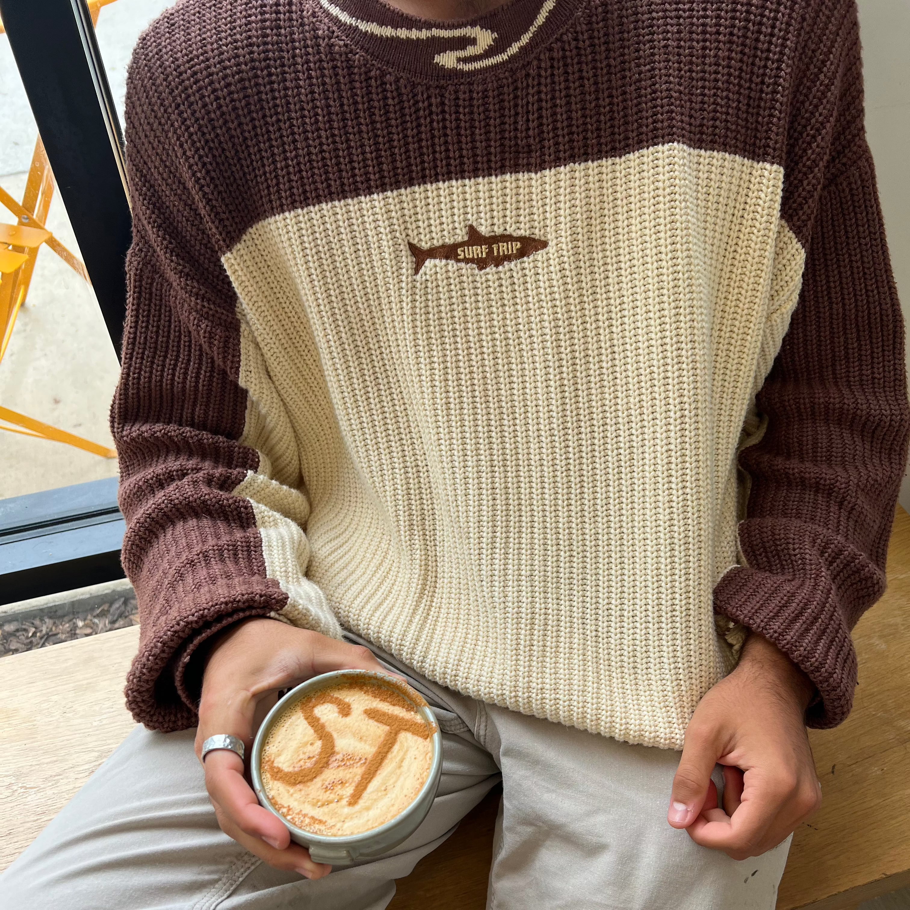 Shark Knit Sweater Brown - S
