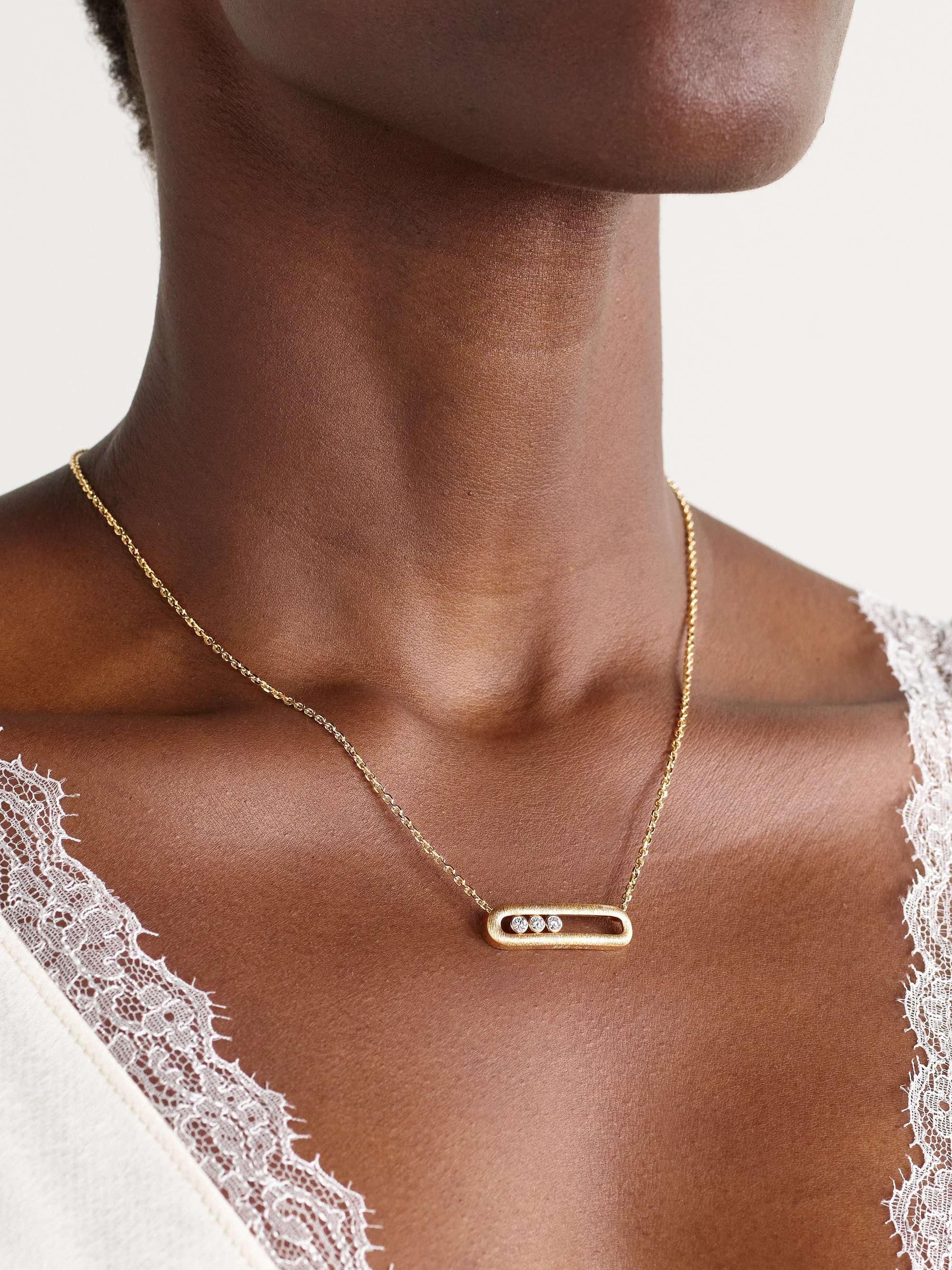 MESSIKA Move Classique Ciselé 18-karat gold diamond necklace