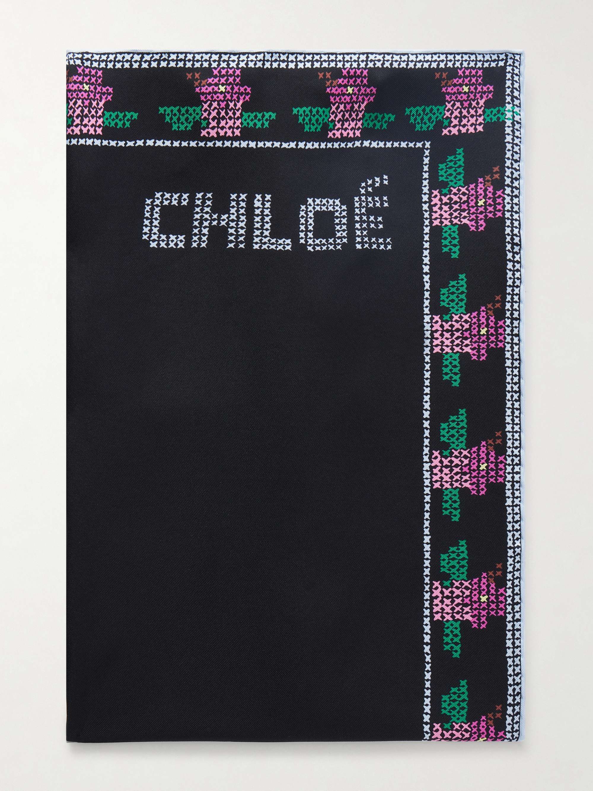 CHLOÉ Printed silk scarf