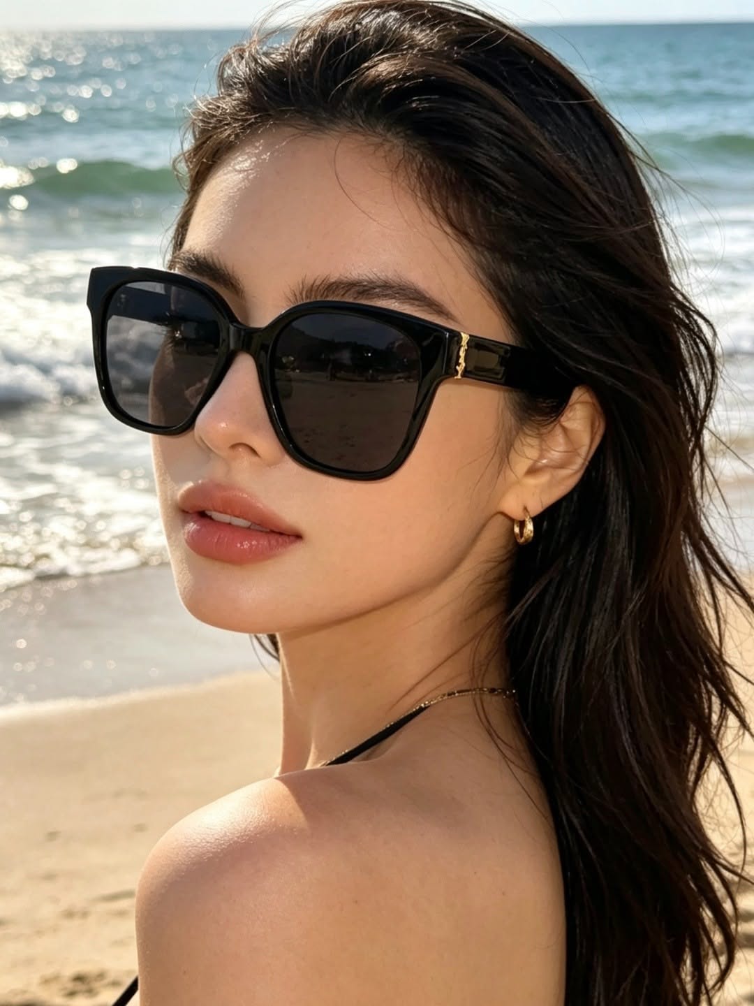 Saint Laurent Black Sunglasses — Square Frame, Tinted Black Lenses