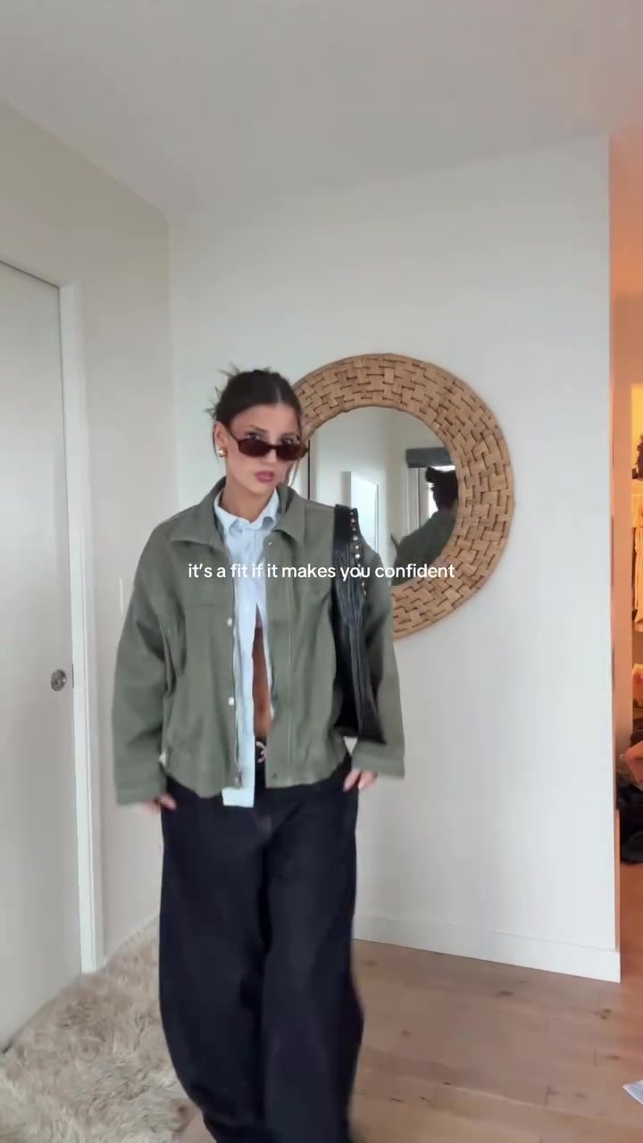 Street Style Olive Utility Jacket & Layered Streetwear