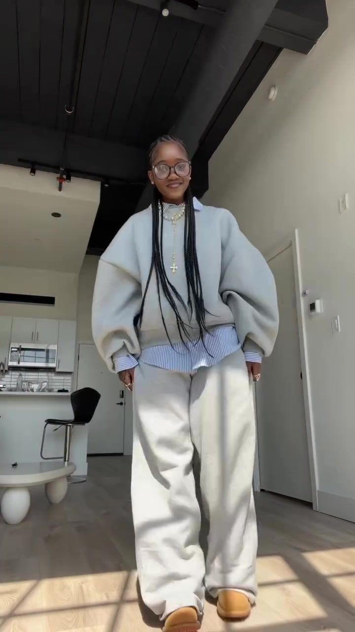 ASOS Oversized Sweatshirt and Wide-Leg Pants Set