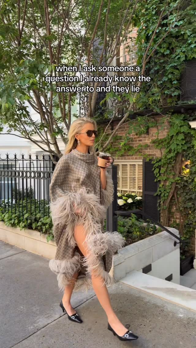 Gucci Monogram Feather-Trimmed Poncho