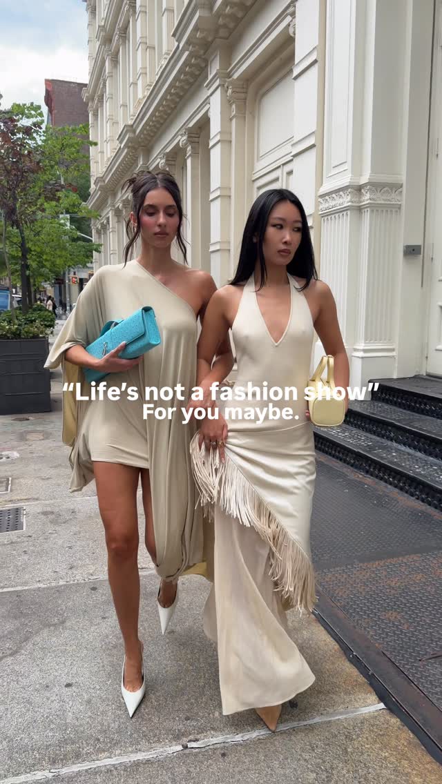 Yves Saint Laurent One-shoulder Mini Dress & Fringed Halter Maxi Dress