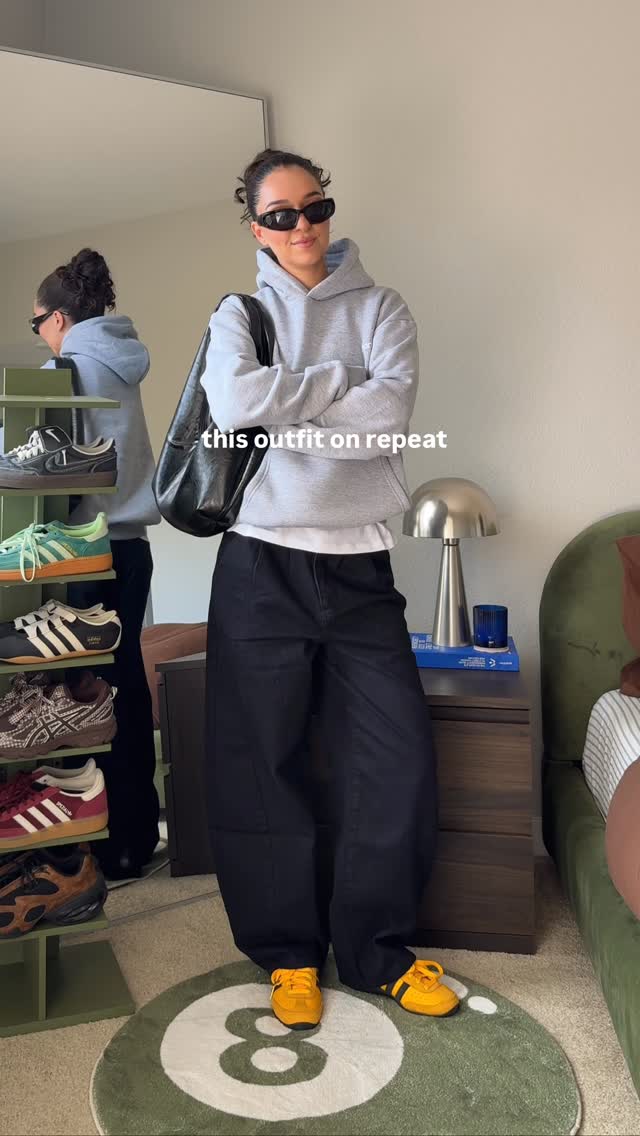 BoohooMAN Baggy Grey Hoodie & Wide-Leg Pants Outfit
