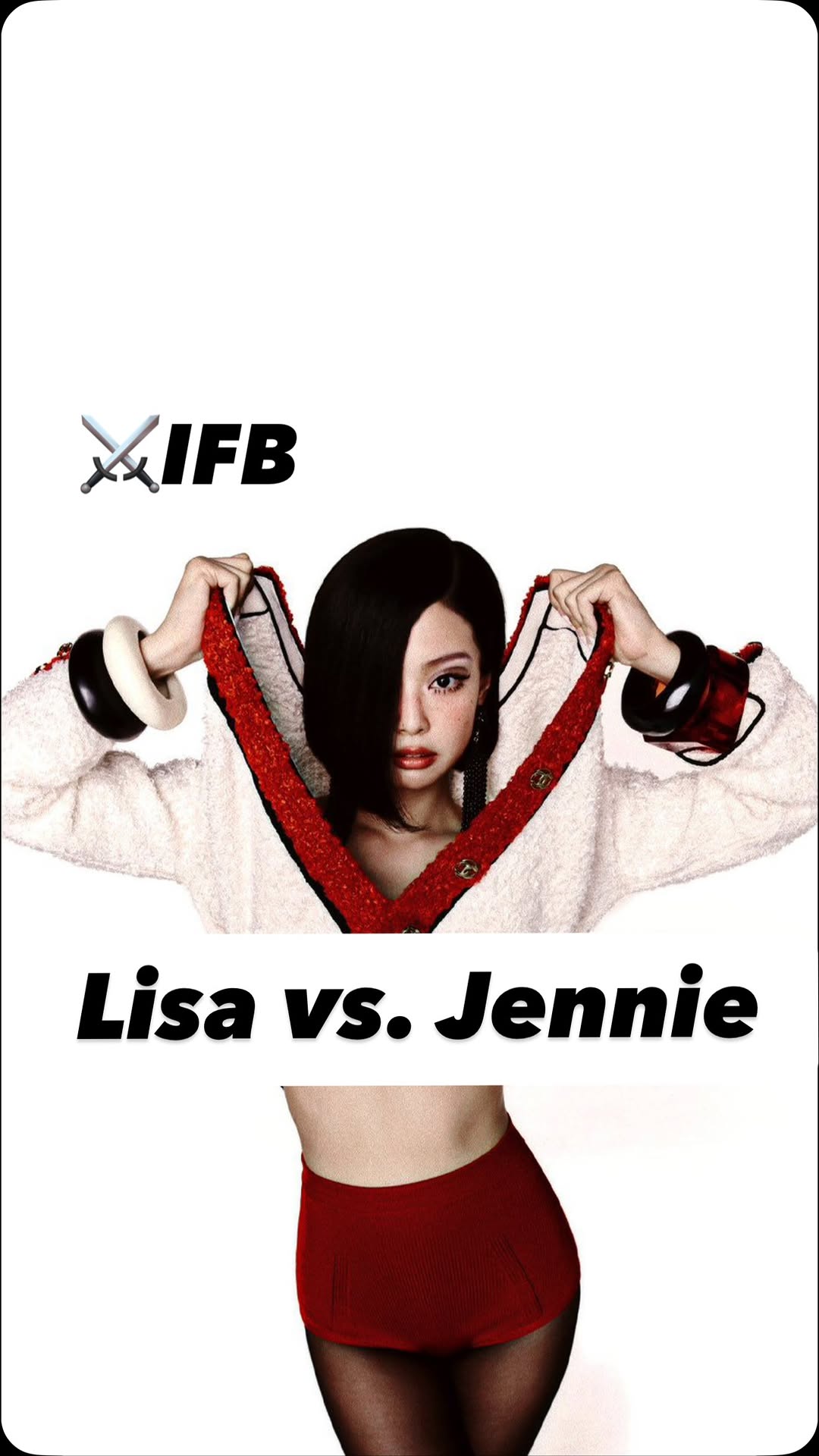 Jennie Kim Tweed Cardigan with Red Trim
