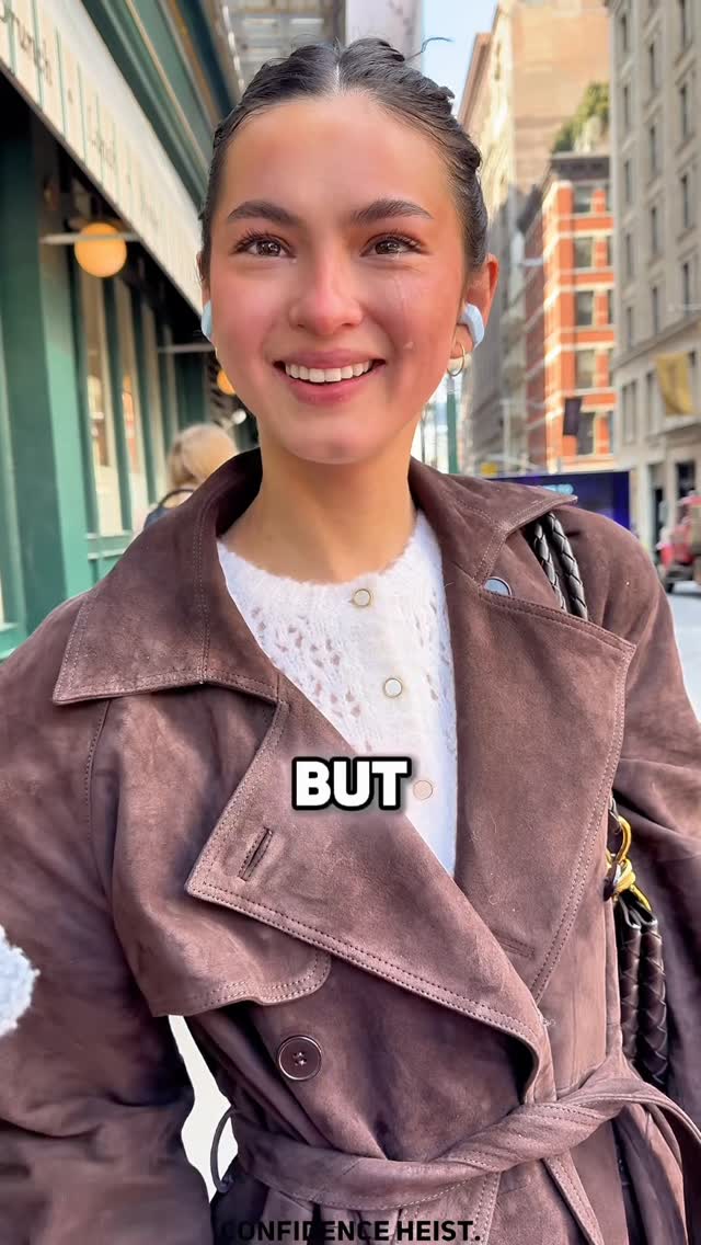 casual brown trench coat — wide lapel collar, belted waist, double-breasted button closure, storm flaps