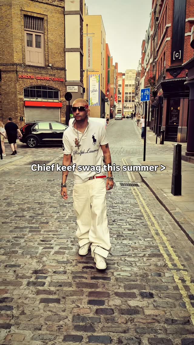 Chief Keef Ralph Lauren Polo Shirt and Baggy Pants Outfit