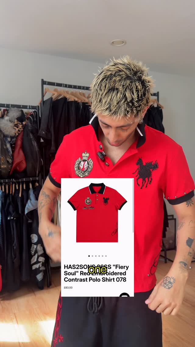 HAS2SONS ACS Red Embroidered Contrast Polo Shirt