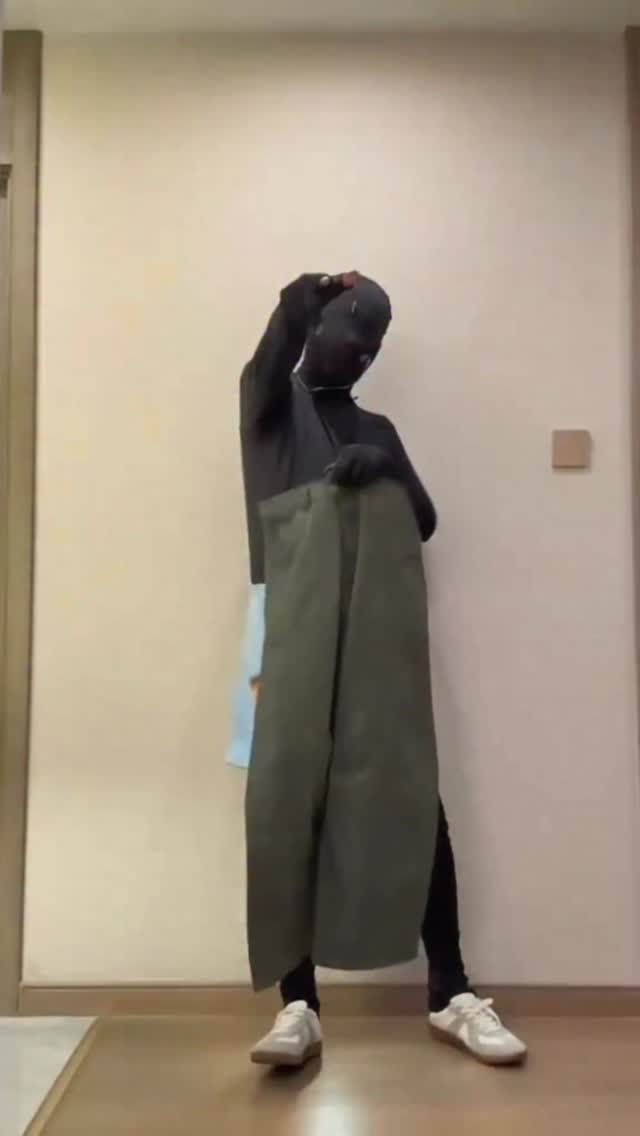 casual olive green wide leg pants — flat front, side pockets