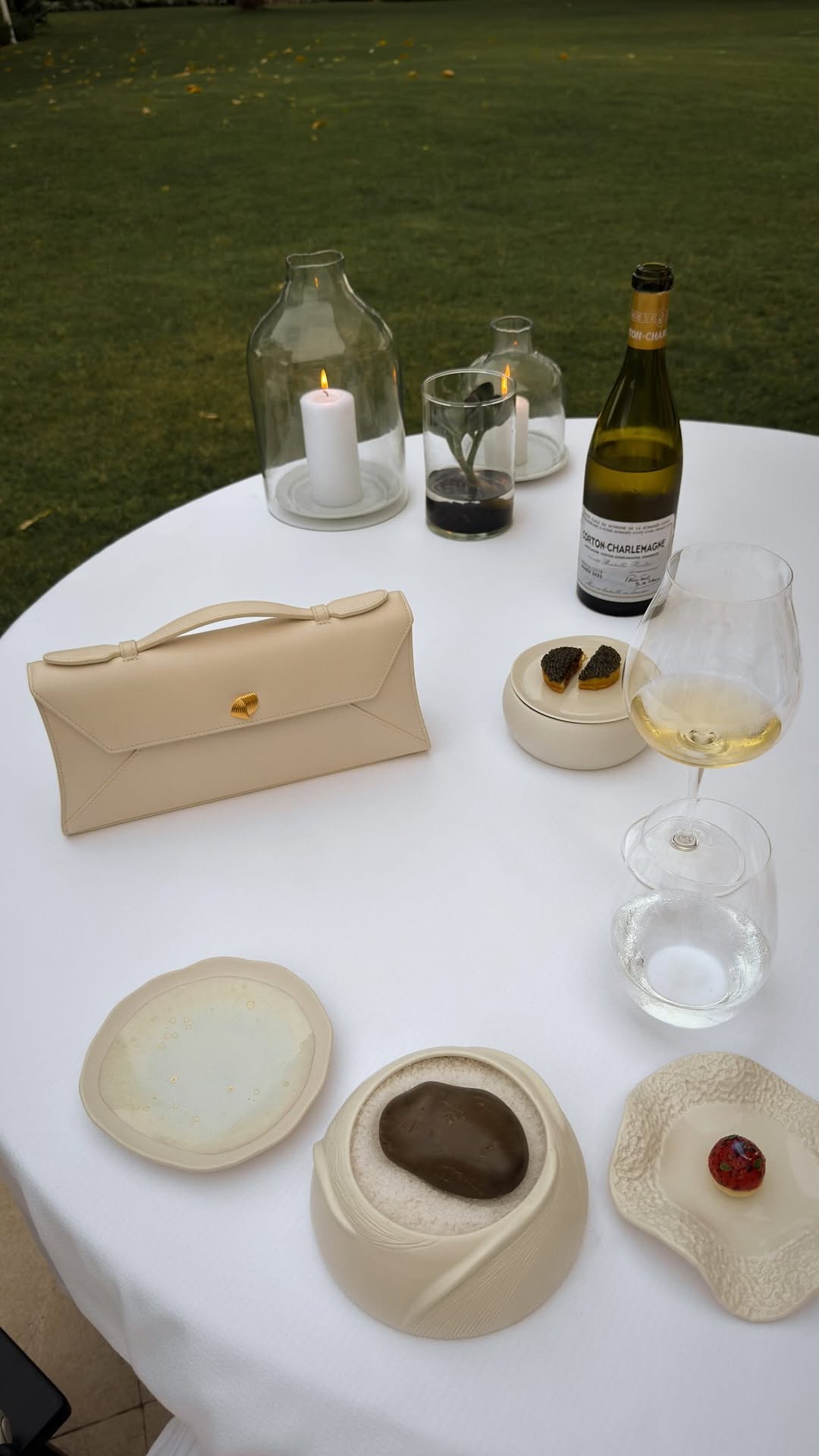 Luxury Light Beige Clutch Bag — Envelope Flap Closure, Top Handle