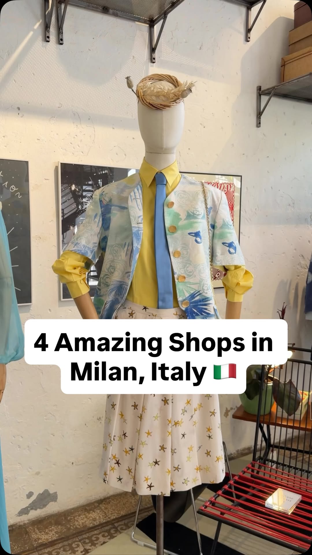 Eclectic White, Blue, Yellow Matching Set — Short Sleeve Jacket