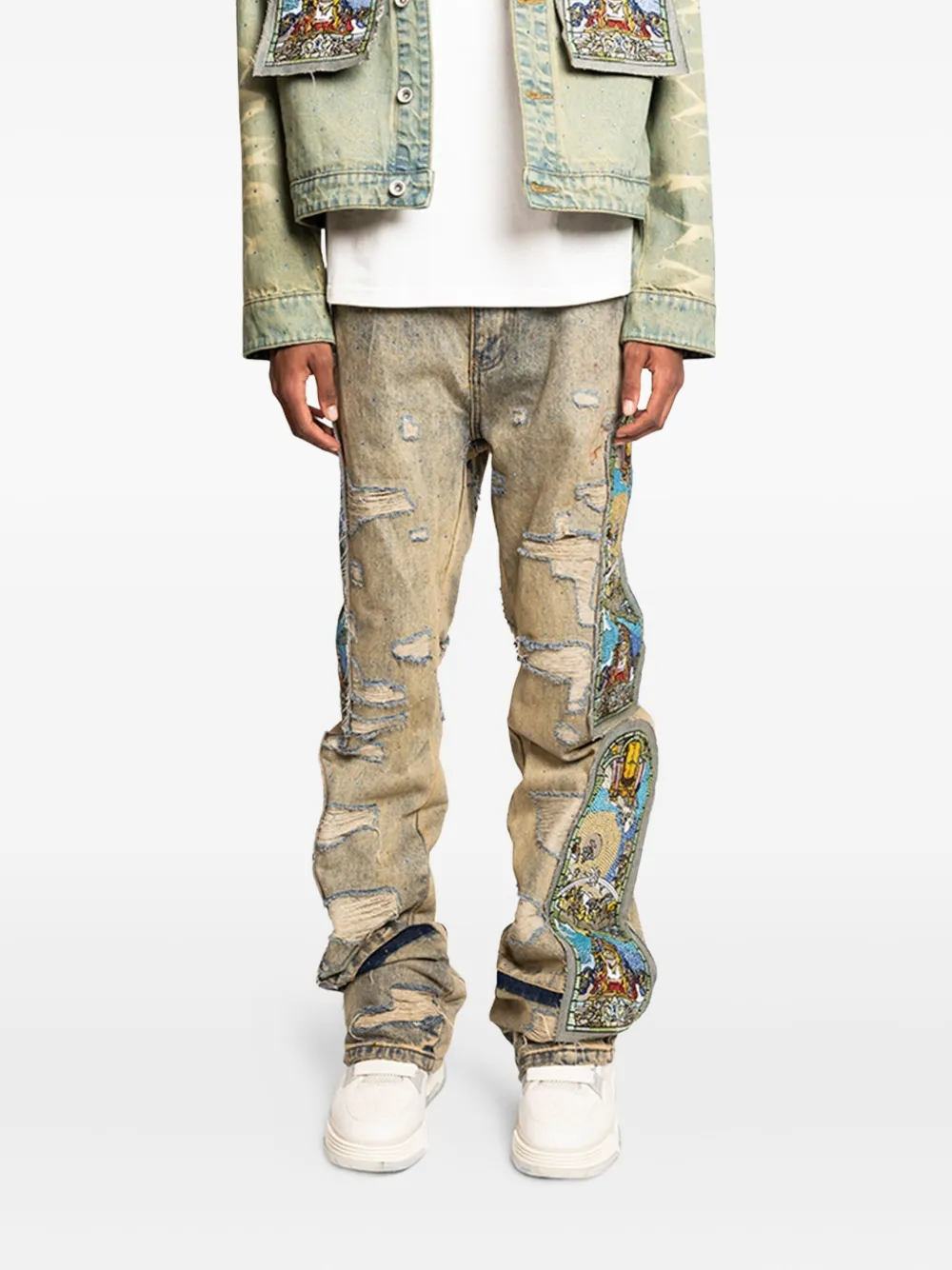 Who Decides War Distressed Panelled Jeans