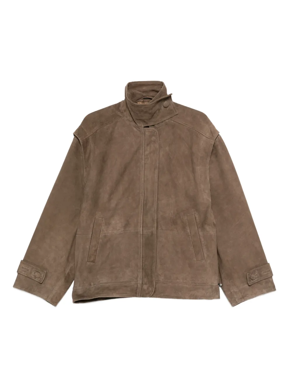 ROTATE BIRGER CHRISTENSEN Oversized Leather Jacket Brown