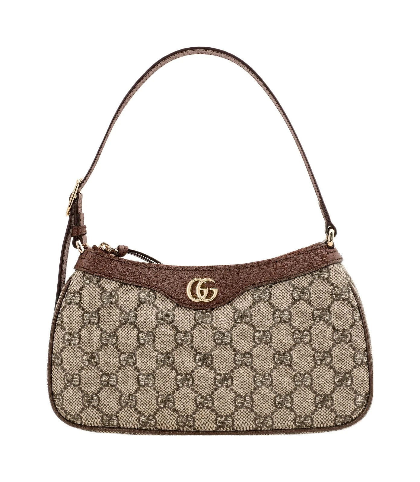 Gucci Brown Beige Shoulder Bag — GG Monogram Canvas, Brown Textured