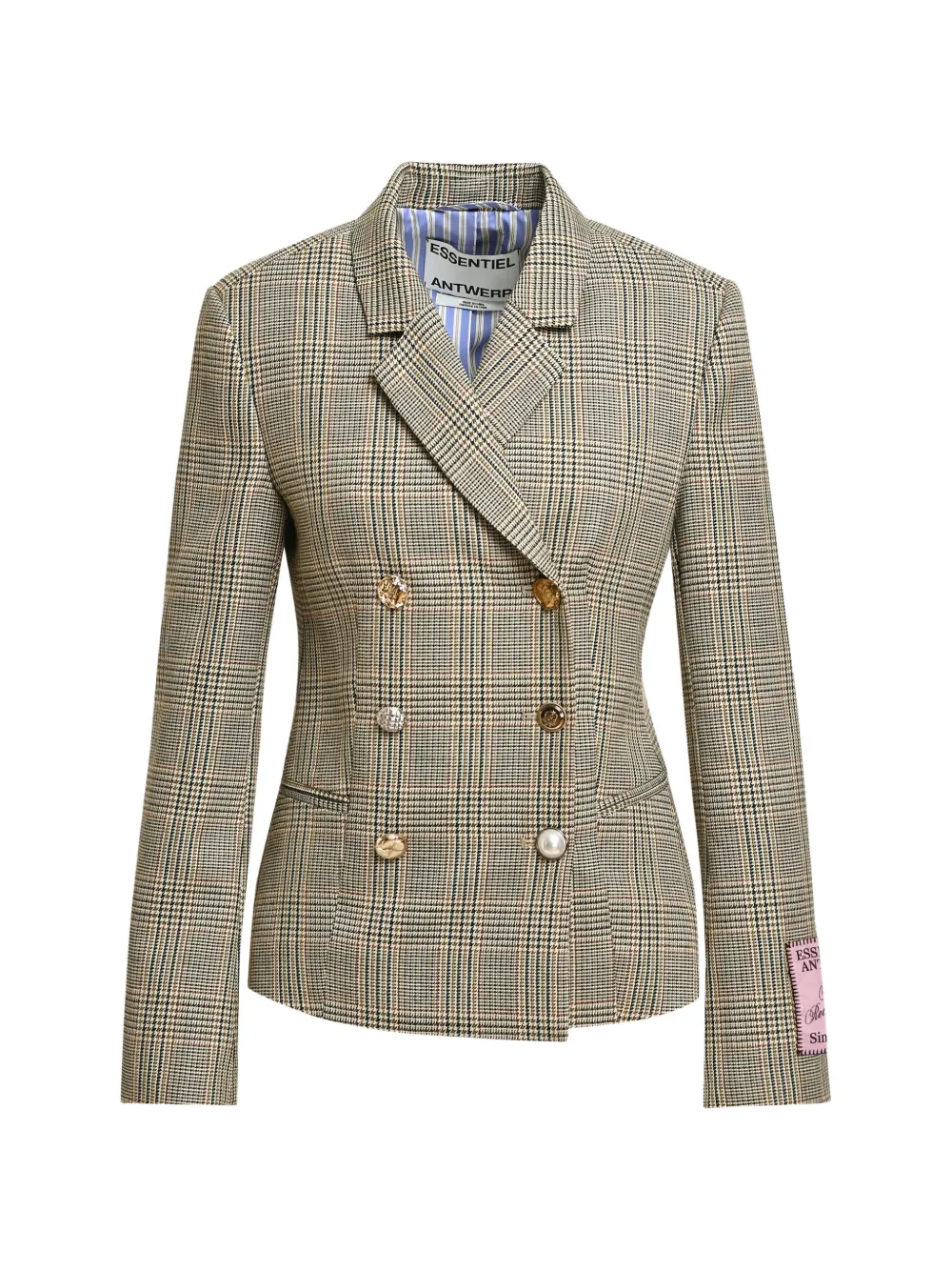Essentiel Antwerp Karina1 Checked Double-breasted Blazer