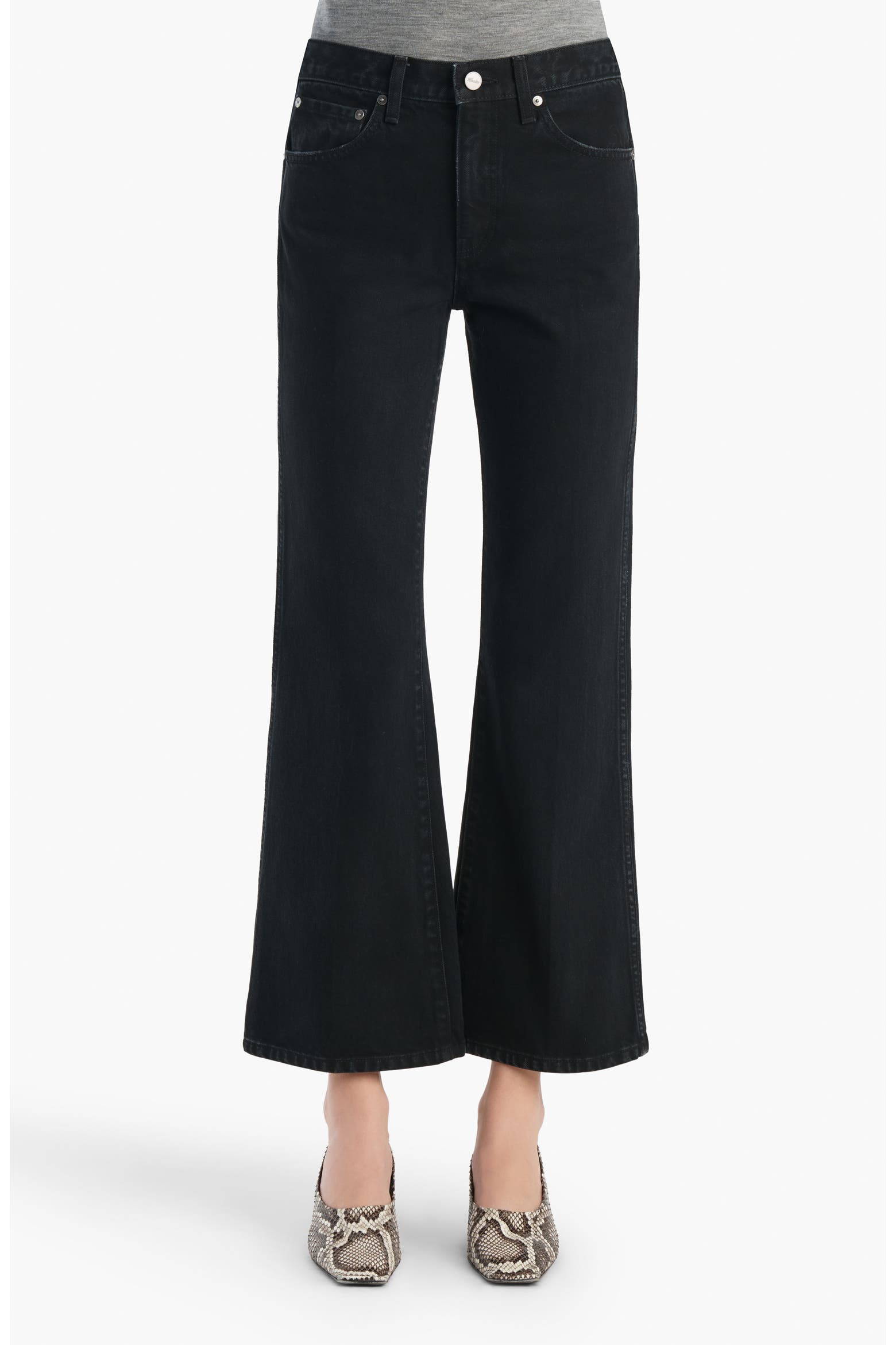 Khaite Clara Crop Flare Leg Jeans
