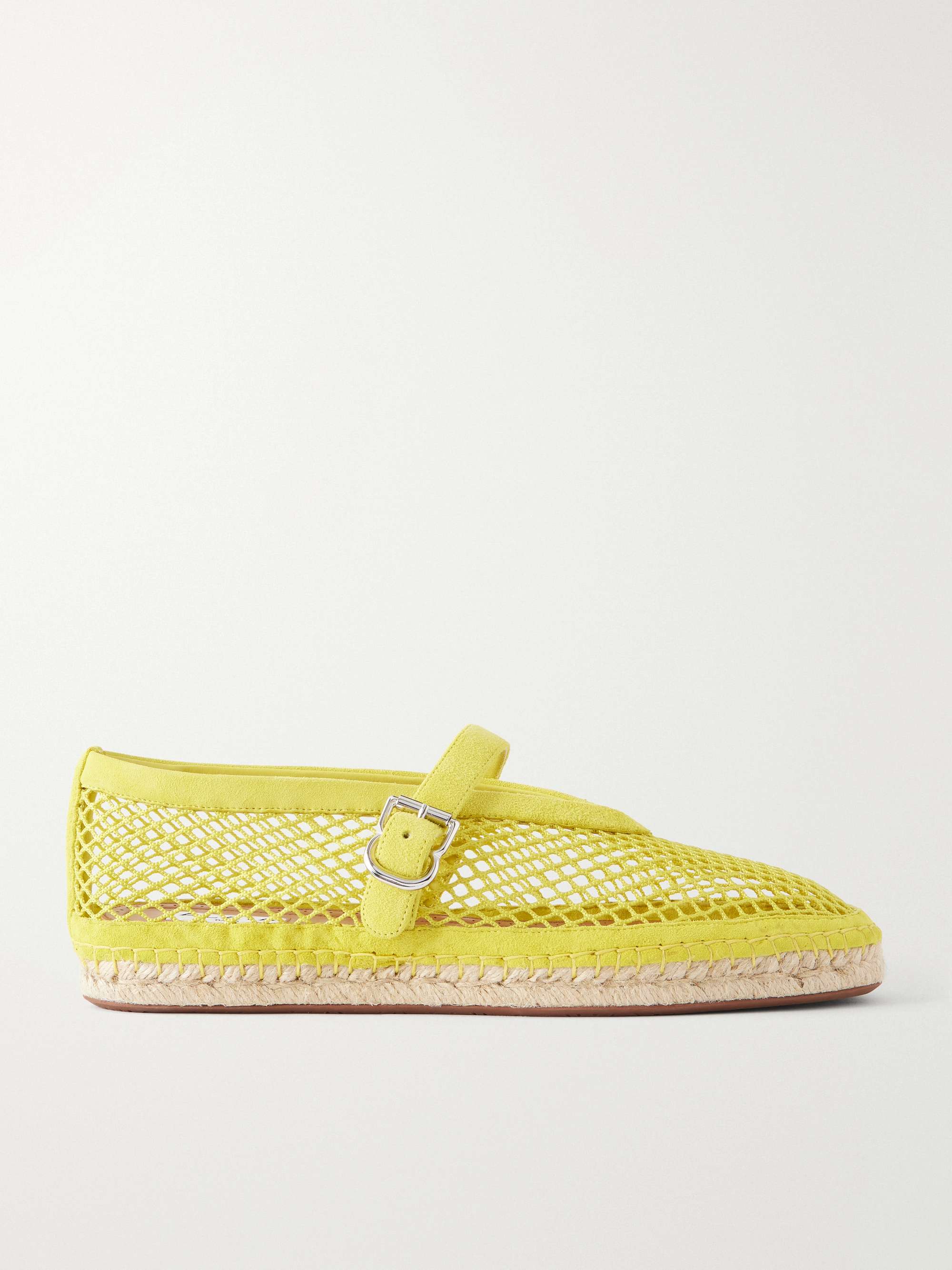 Alaïa Suede-trimmed Mesh Espadrilles