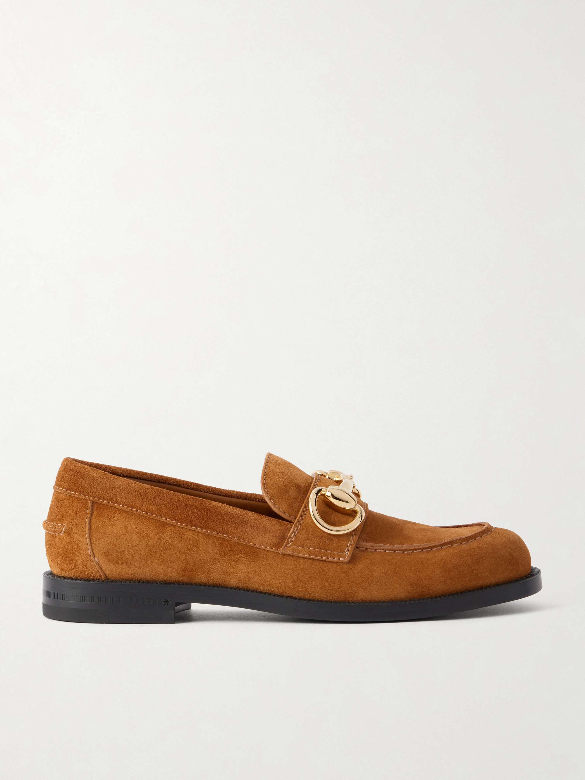 GUCCI Emily Moccasin Horsebit-detailed Suede Loafers