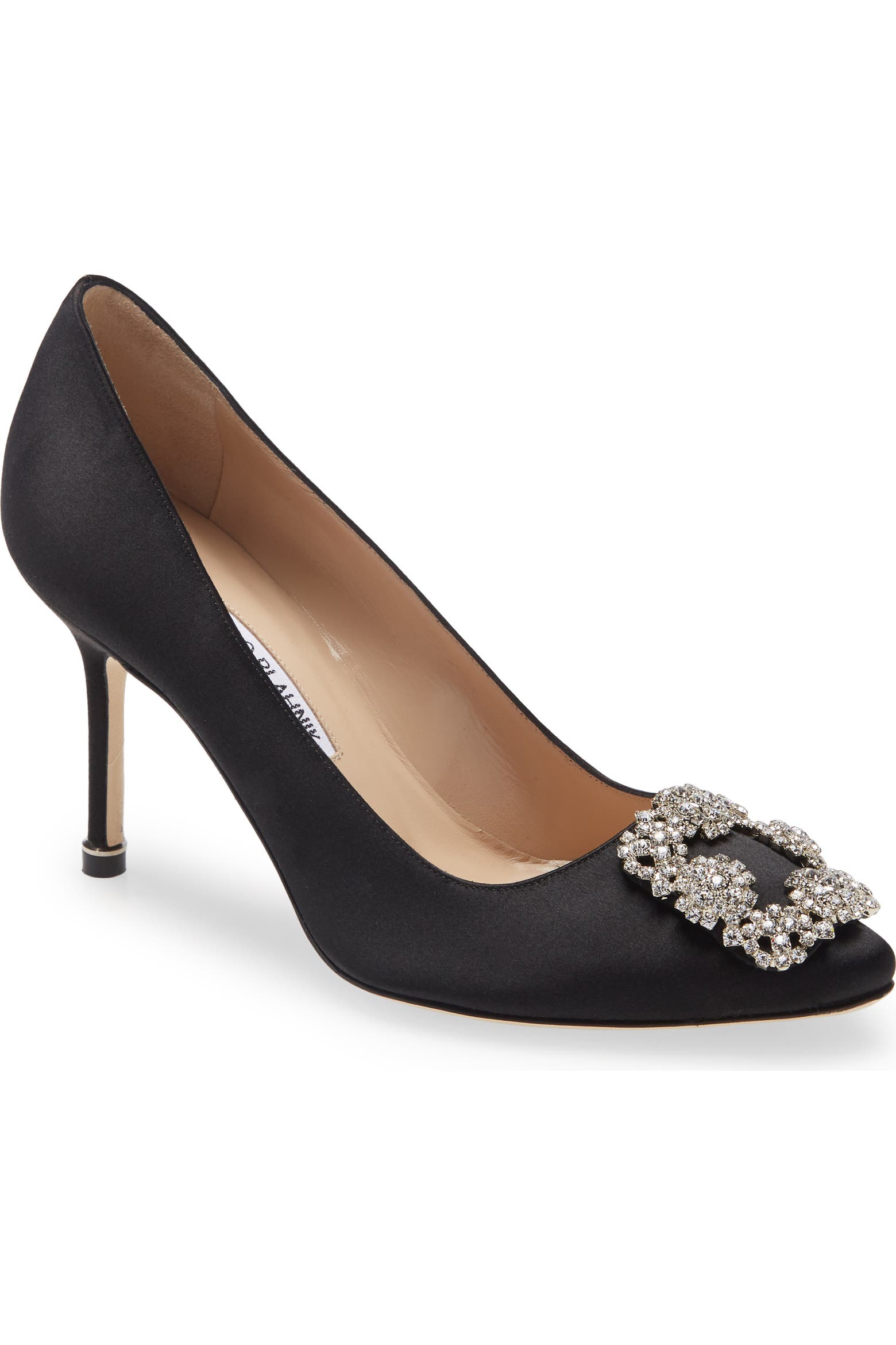 Manolo Blahnik Hangisi Crystal Buckle Pump