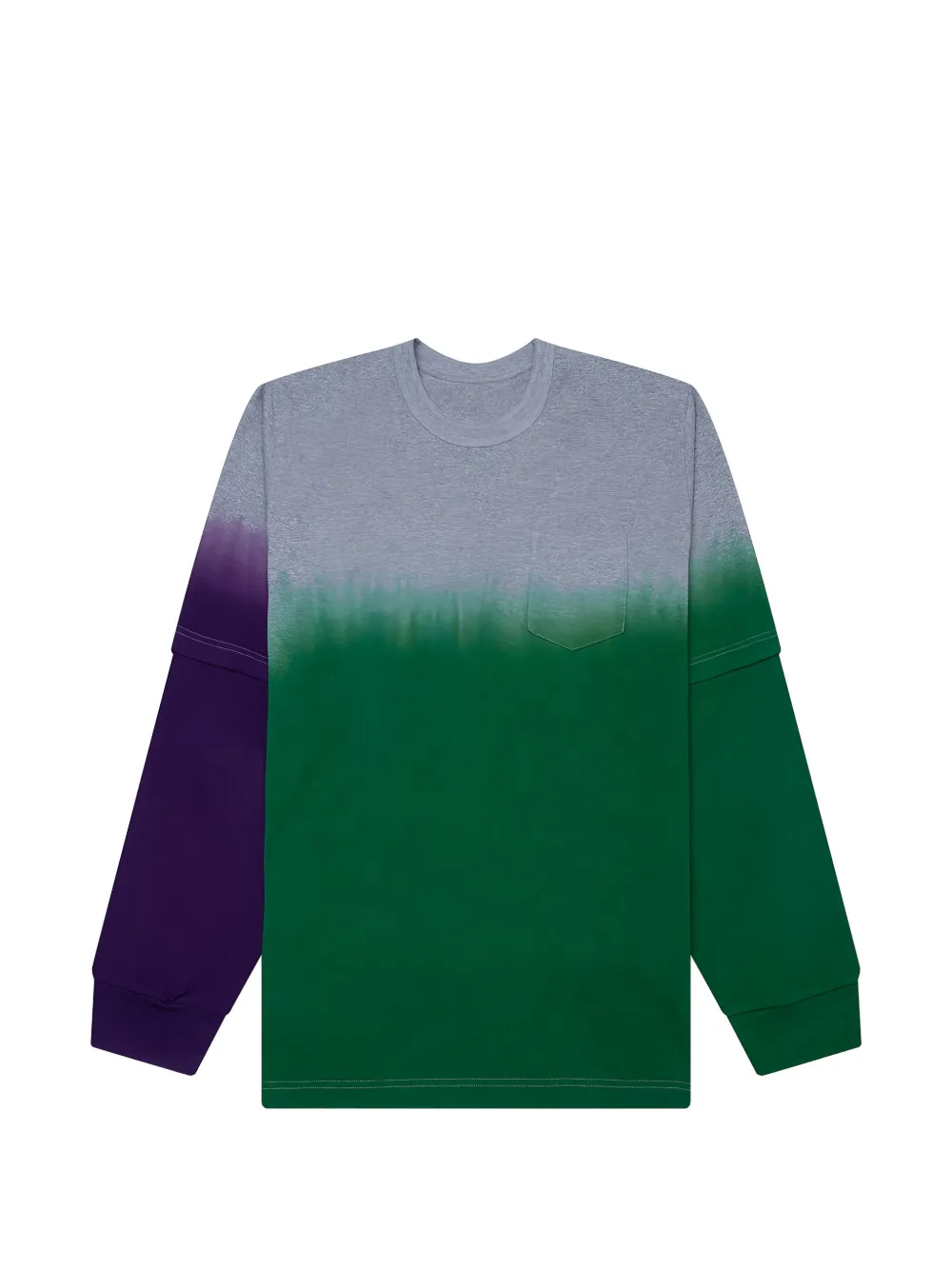 sacai garment-dye pocket long-sleeve T-shirt