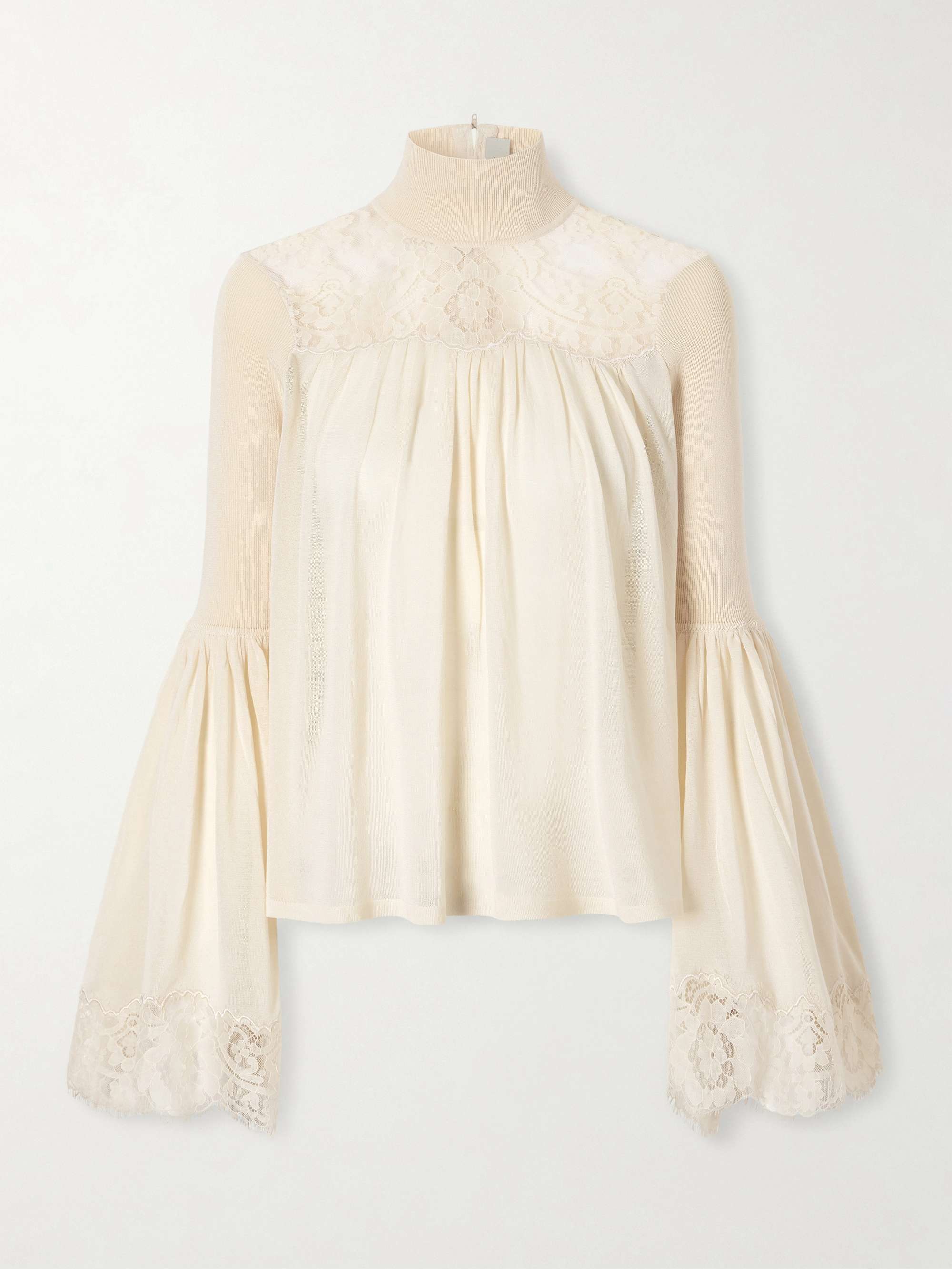 ZIMMERMANN Valiant Lace-trimmed Lyocell-blend Blouse