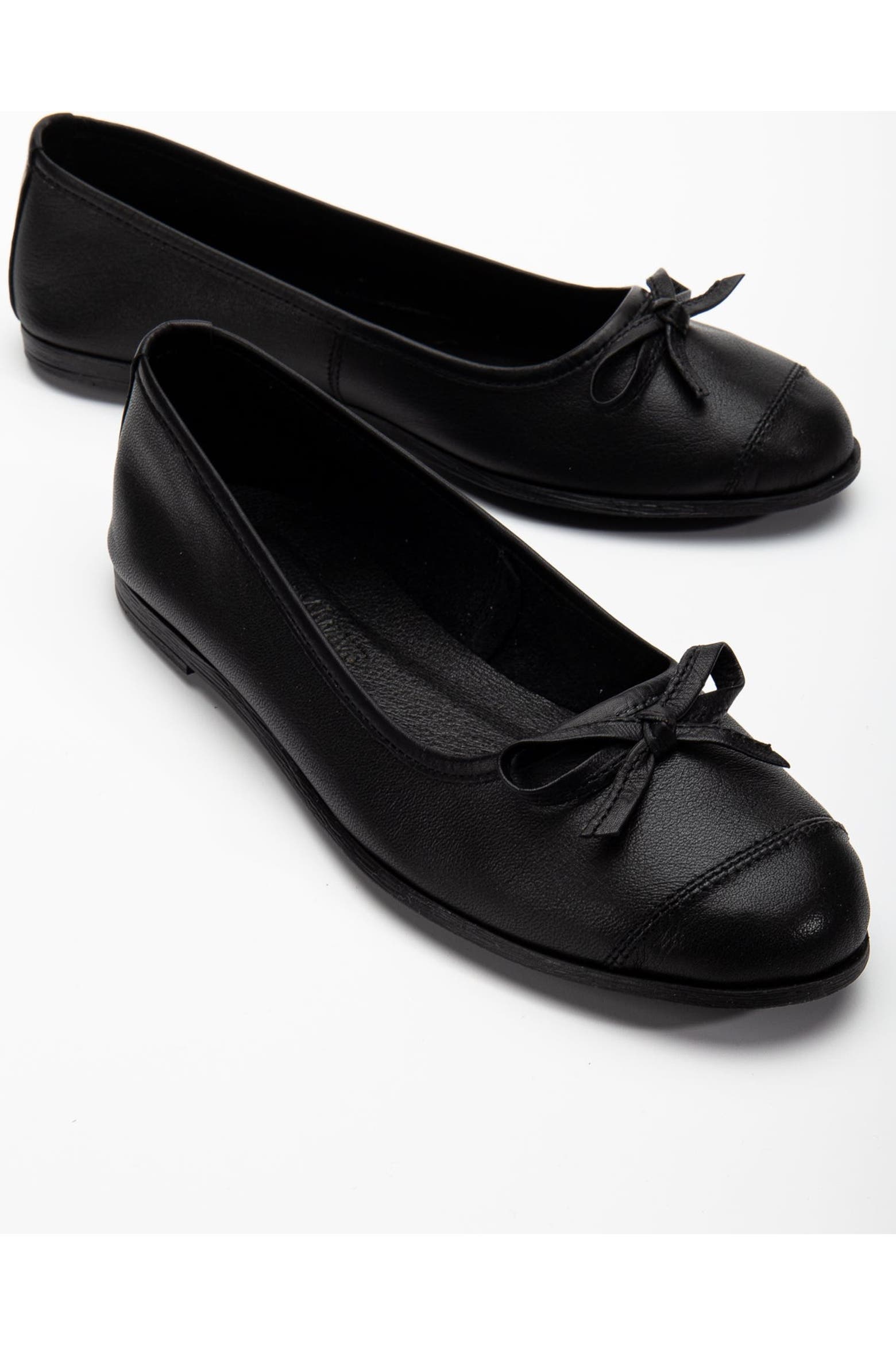 Forever & Always Shoes Brooklyn Leather Ballerina Flats