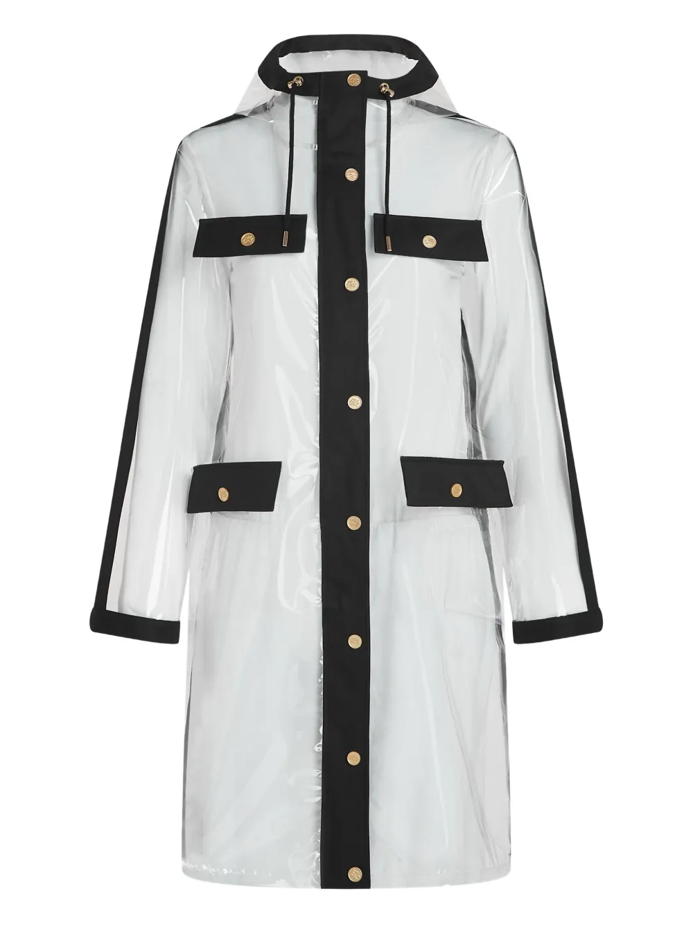 Karl Lagerfeld pockets hooded raincoat