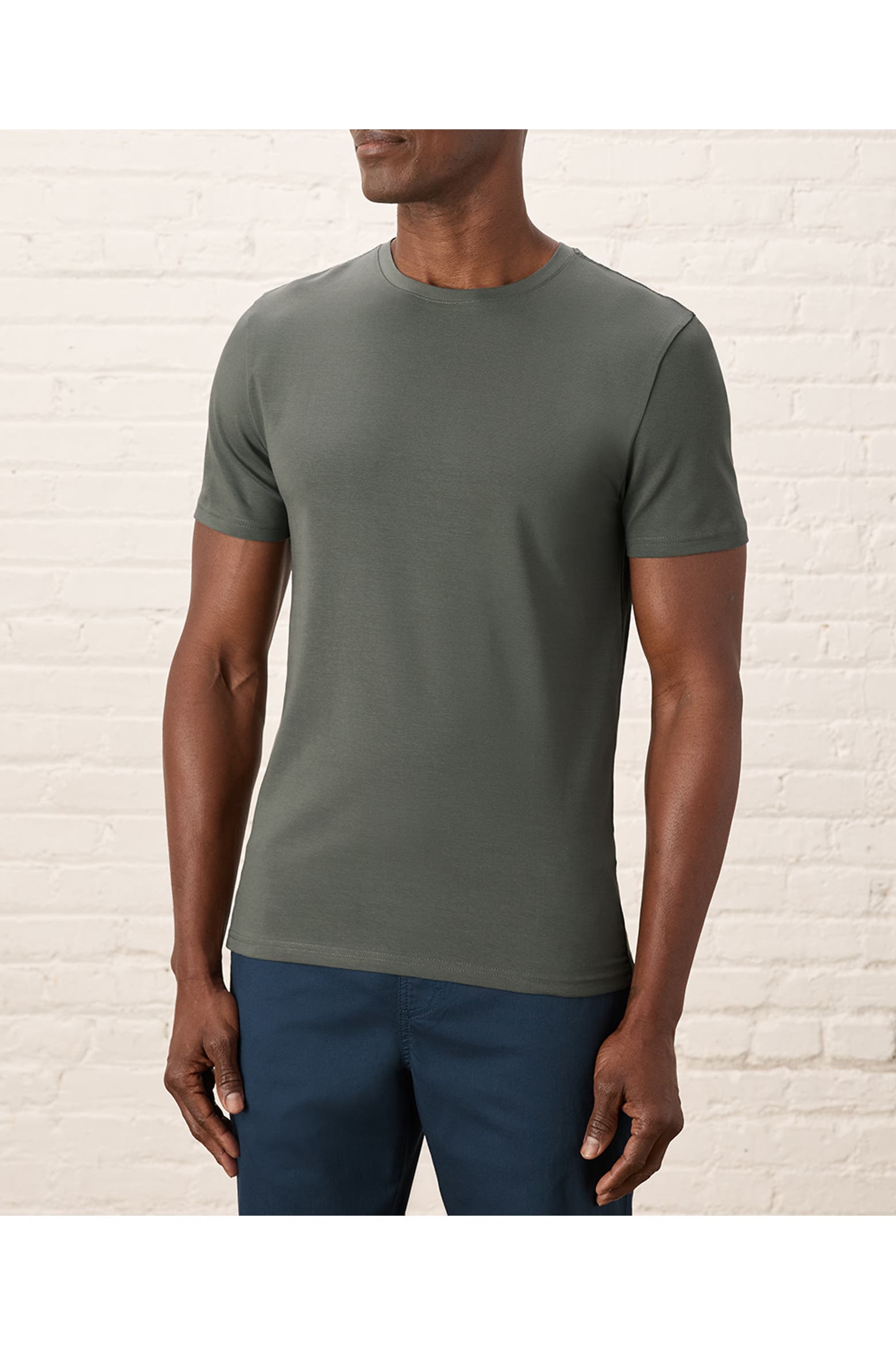 Pact Luxe Stretch Jersey Slim Crew Neck Tee