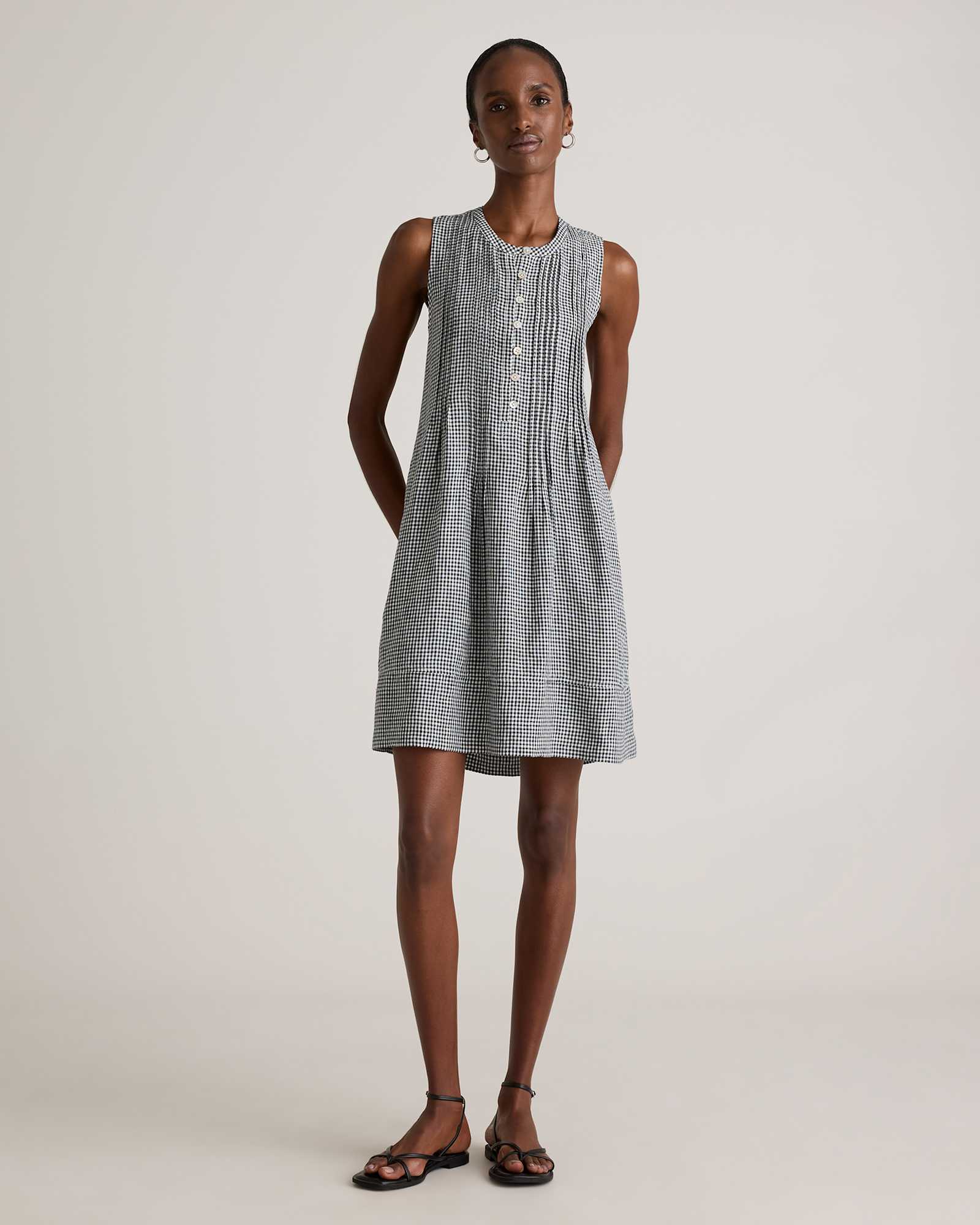 Quince 100% European Linen Sleeveless Swing Dress