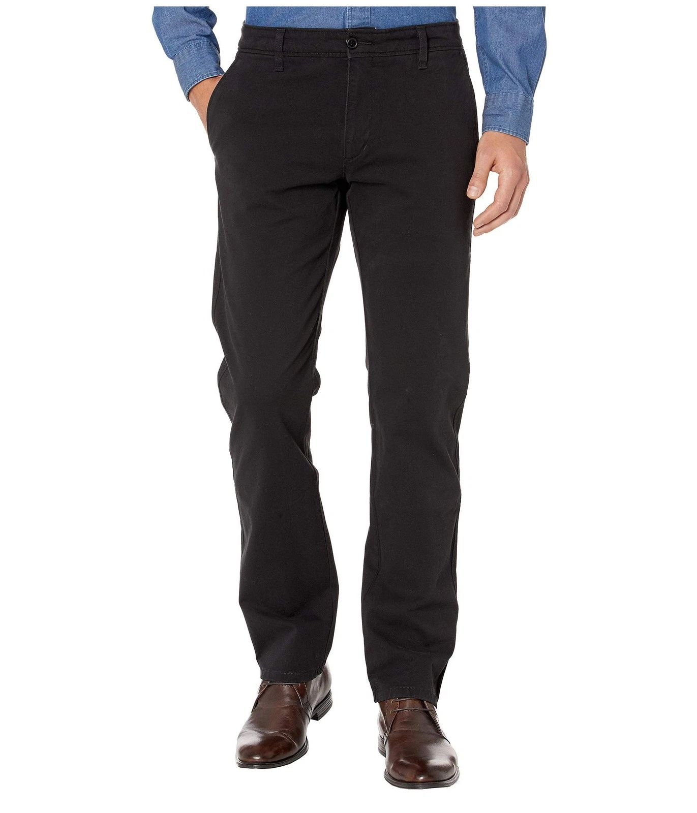 Dockers Black Chino Pants — Belt Loops, Button Closure, Front Slash