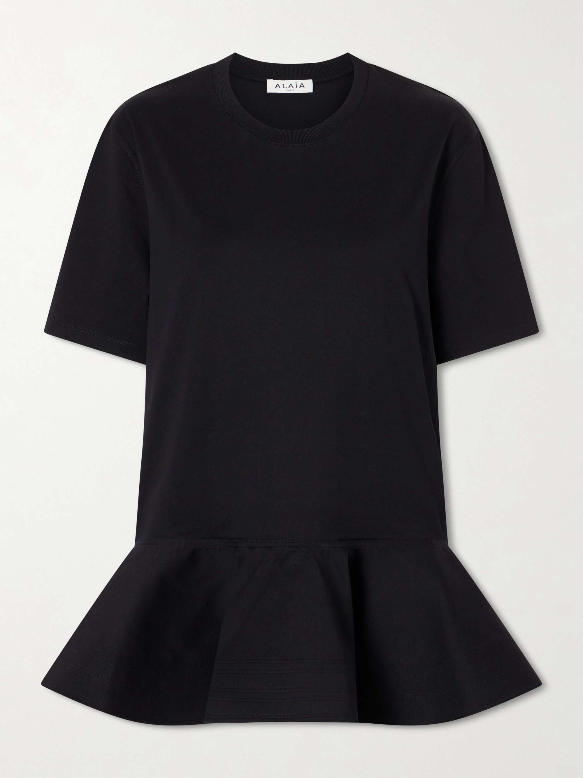 Alaïa Peplum Cotton-jersey T-shirt