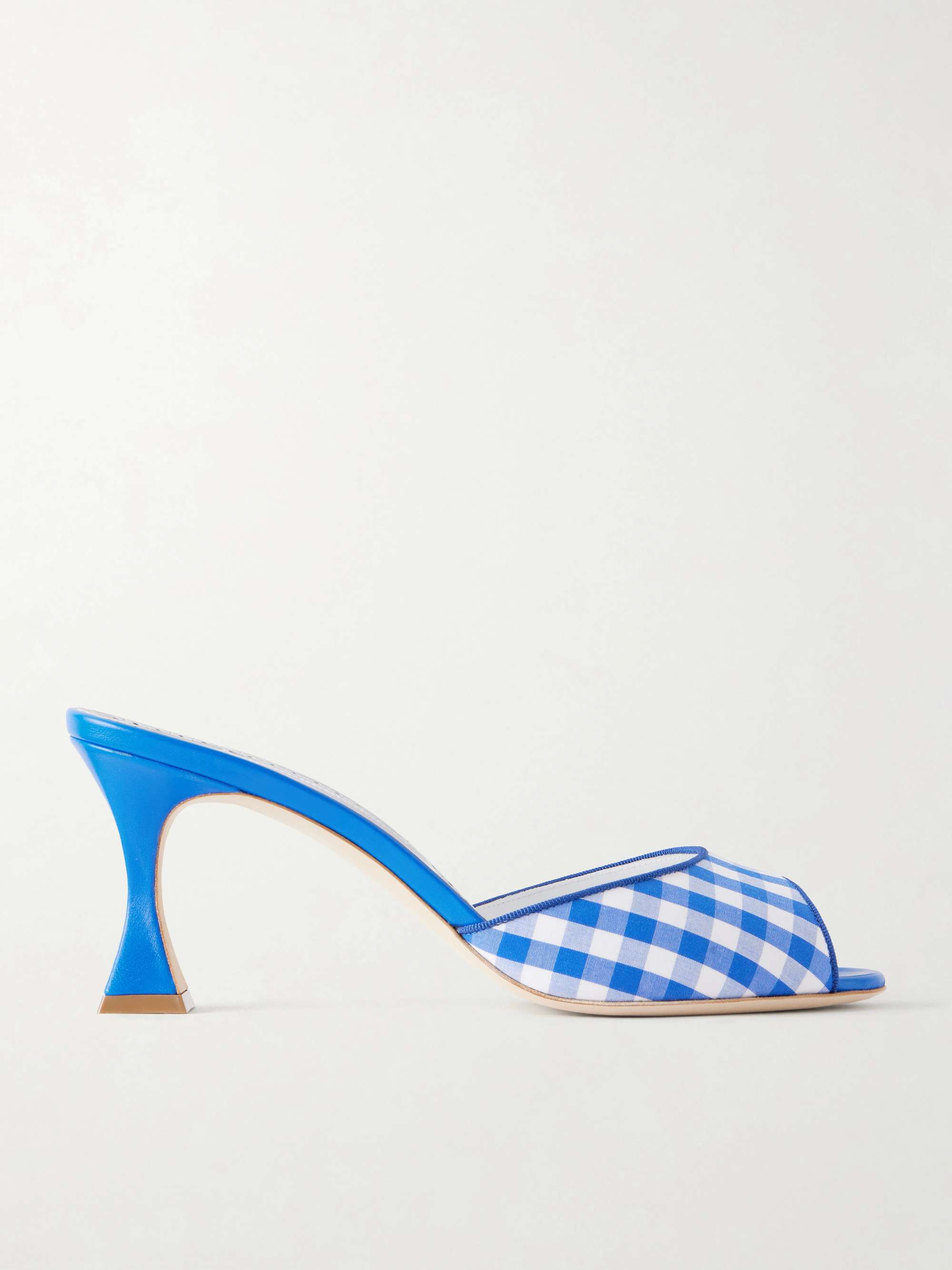 MANOLO BLAHNIK Jadara 70 Checked Woven Mules