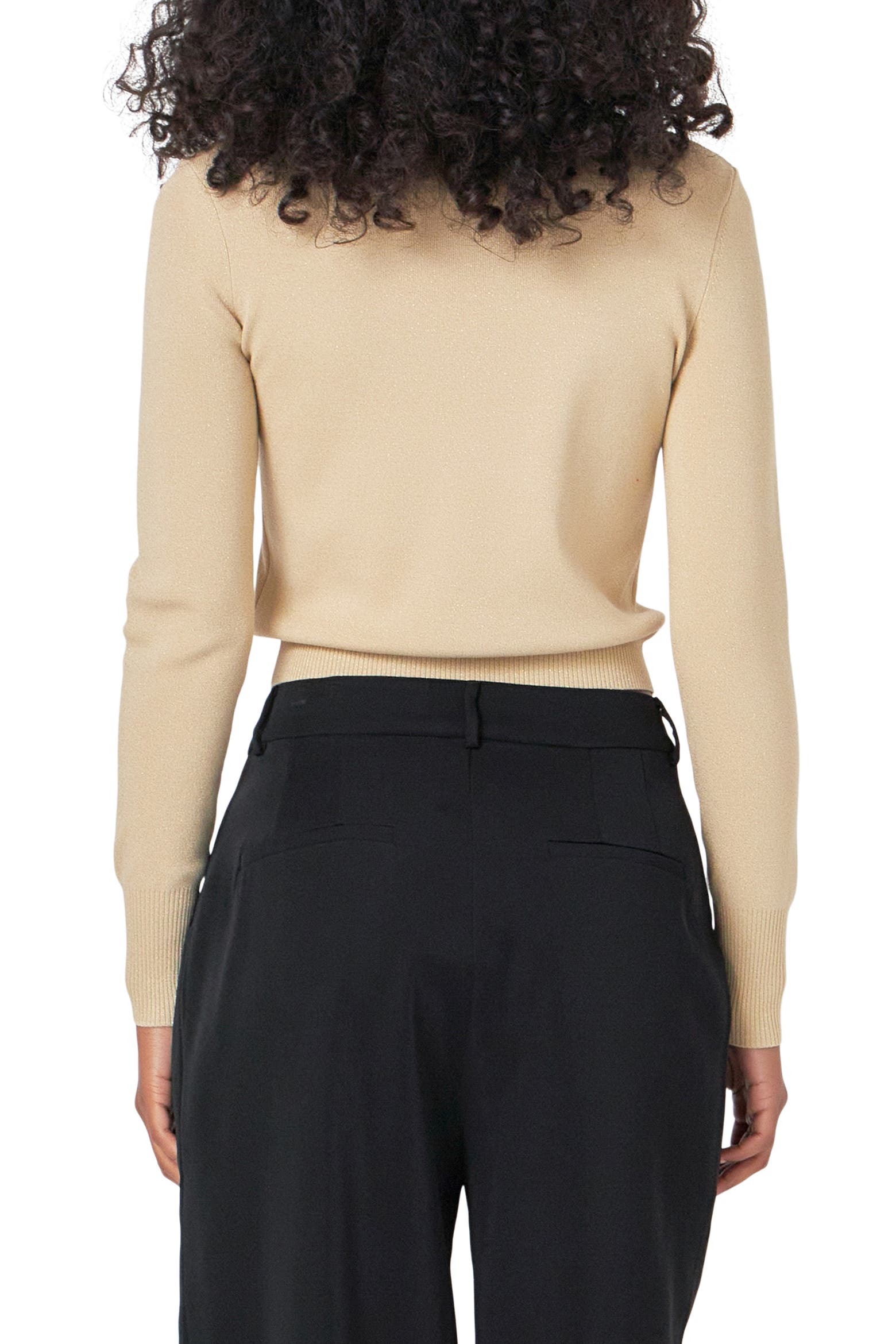 Endless Rose Metallic Crop Sweater