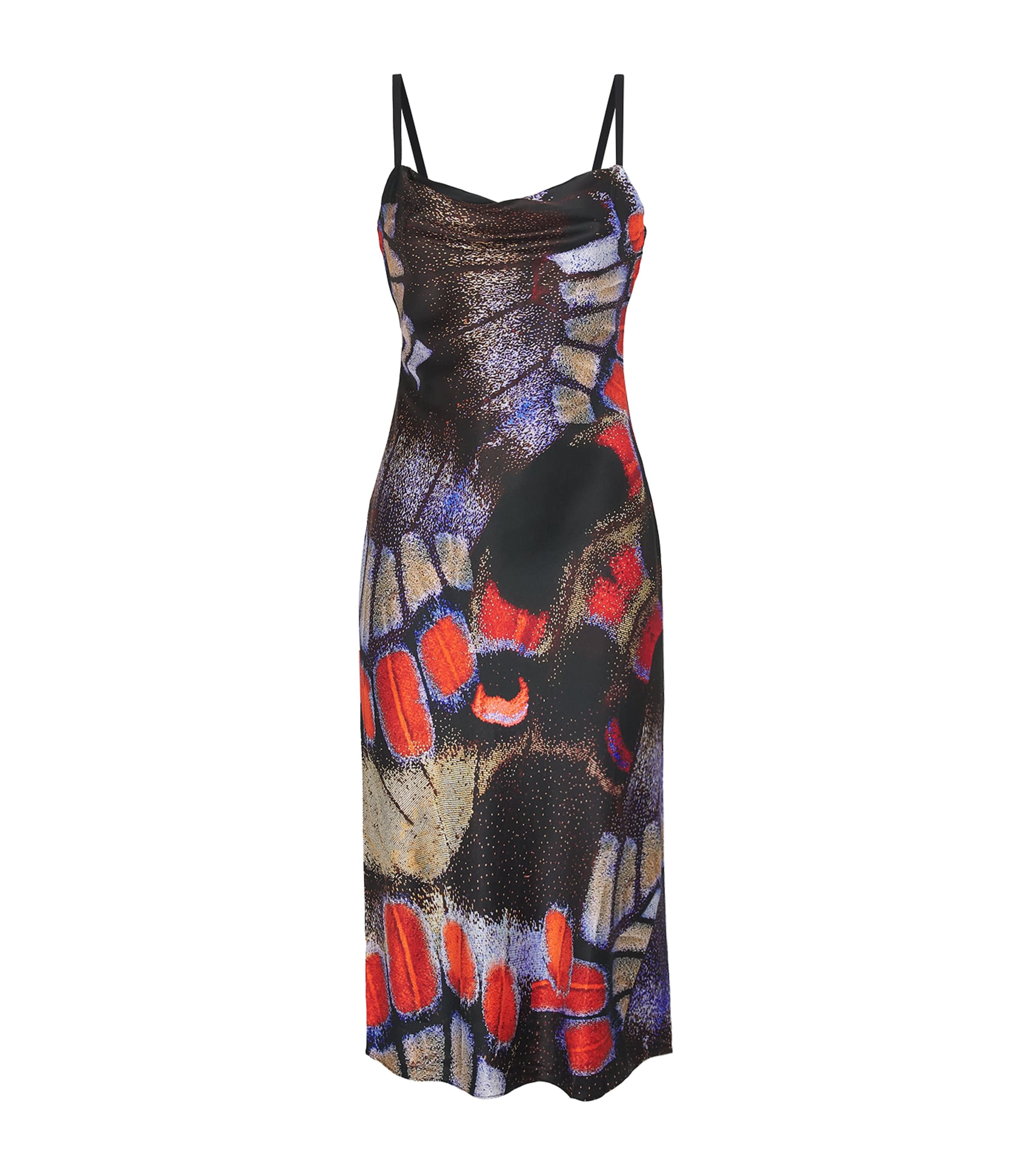 STAUD Silk-blend Butterfly Evangeline Midi Dress