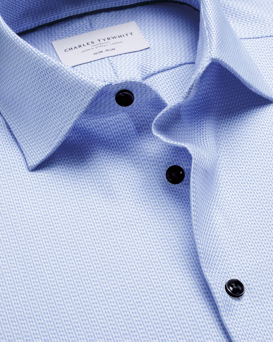 Semi-spread Collar Details About Product: Non-iron Stretch Texture