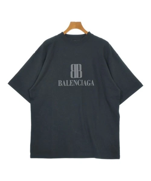 Balenciaga Black T-shirt — Crew Neckline, Short Sleeves, Grey