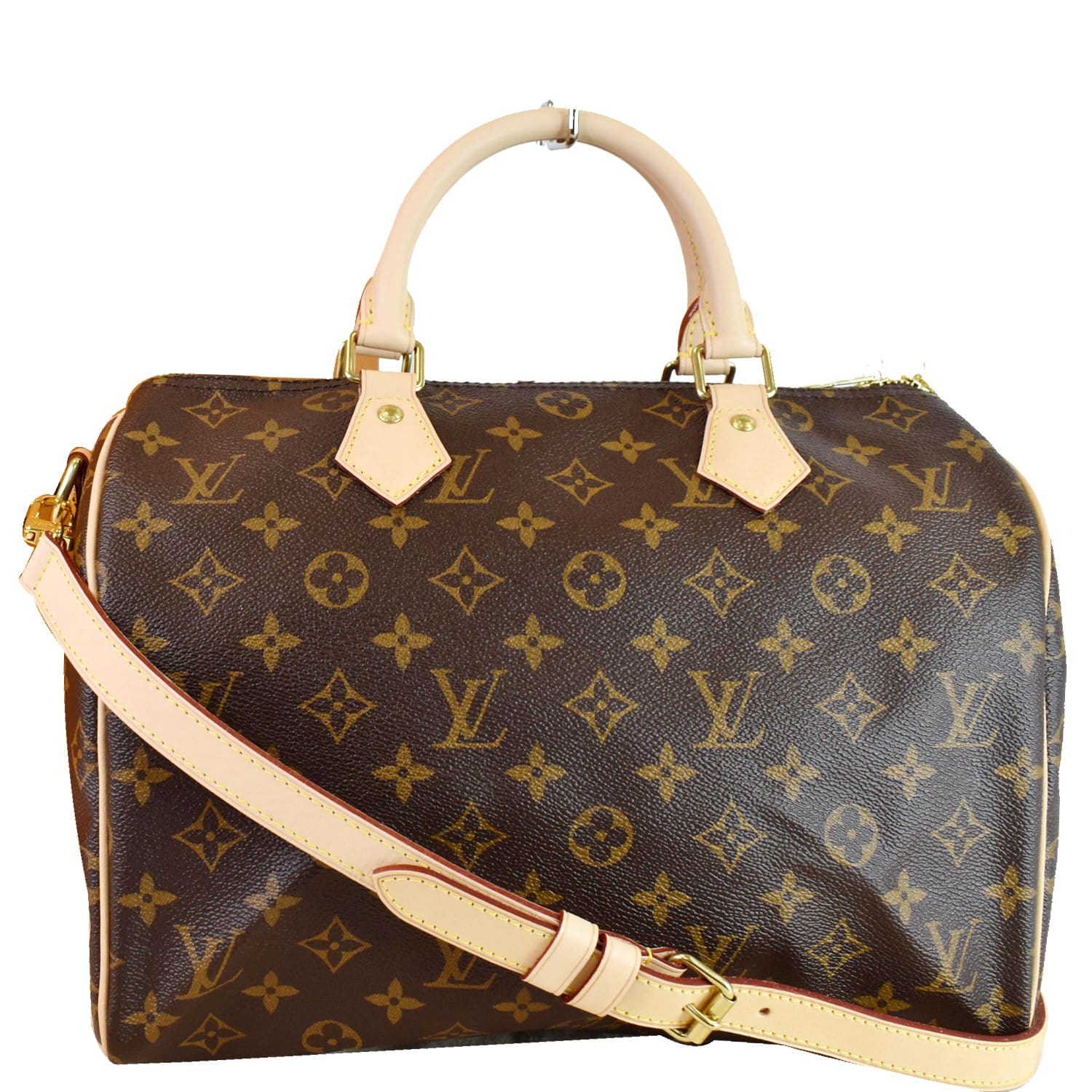 Louis Vuitton Speedy 30 Bandouliere Monogram Canvas Shoulder Bag Brown