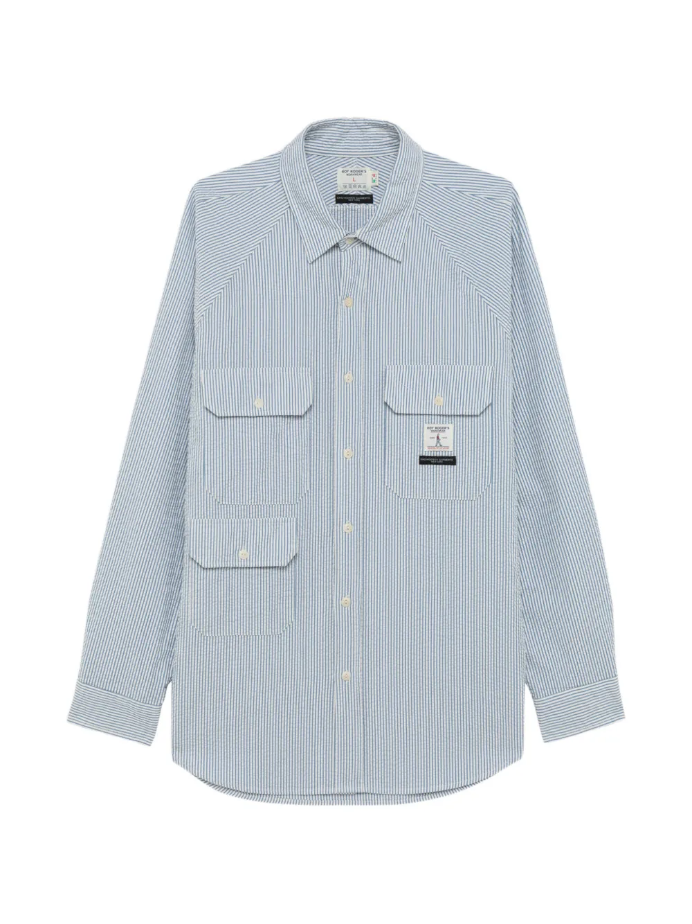 Engineered Garments Striped Seersucker-texture Shirt