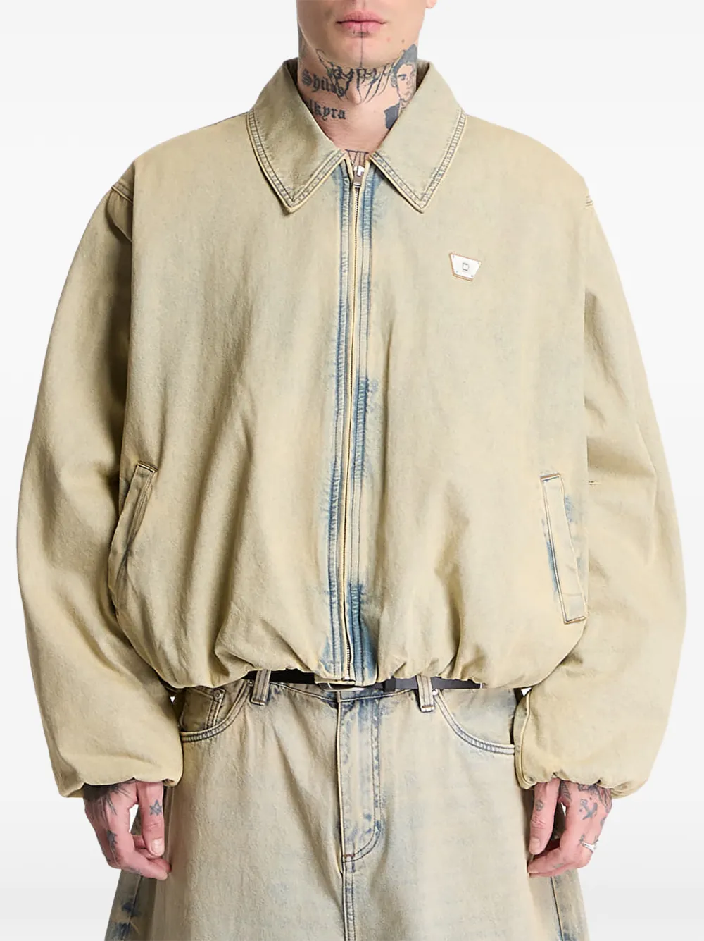 MISBHV Sand-washed Bomber Denim Jacket