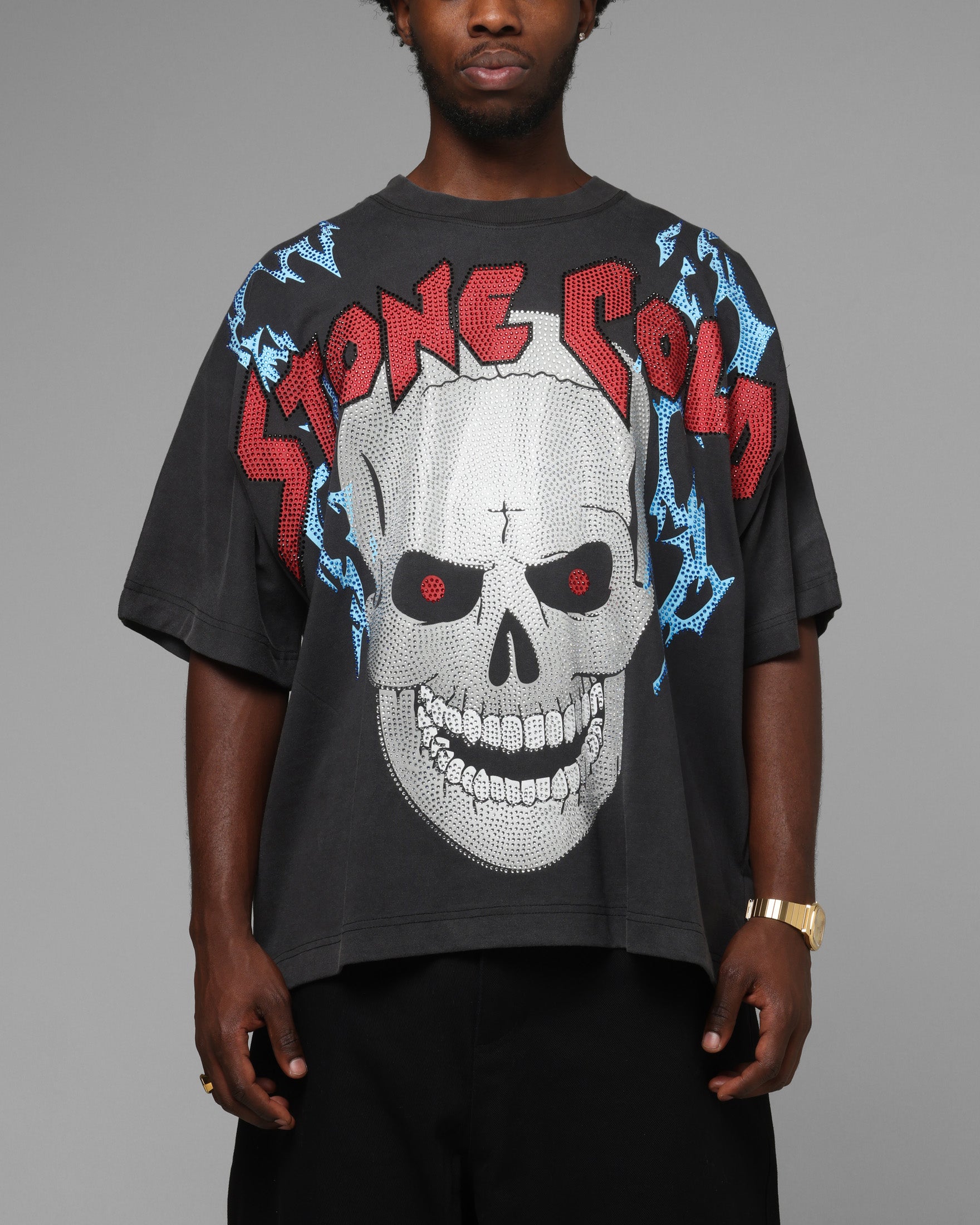 LOITER X WWE Stone Cold Rhinestone T-shirt
